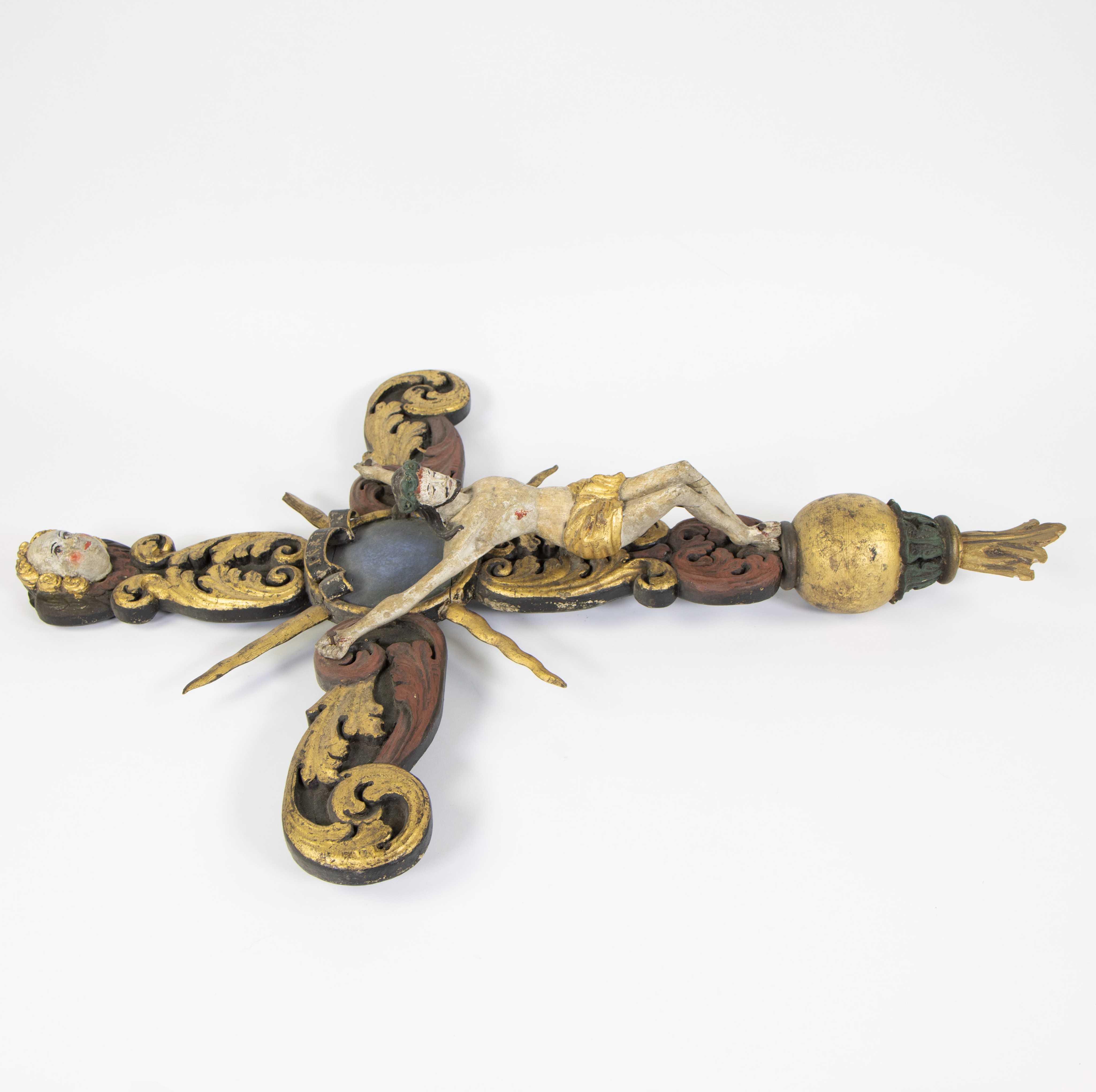 Patinated cross crucified Christ, German/Austria, 17th century - Image 3 of 3