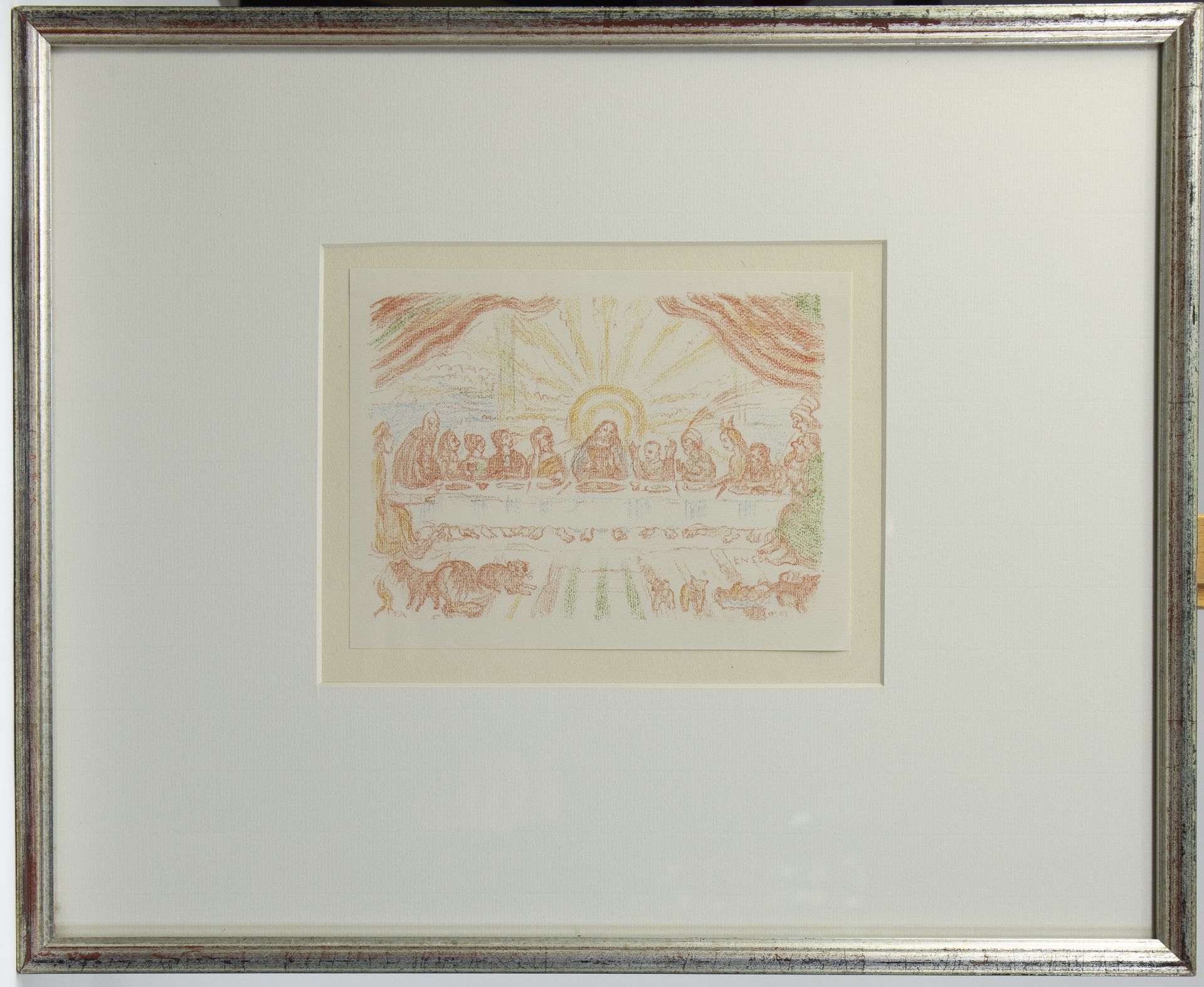 James ENSOR (1860-1949), lithograph from the series Scènes de la vie du Christ, La Cène, signed in t - Bild 2 aus 3