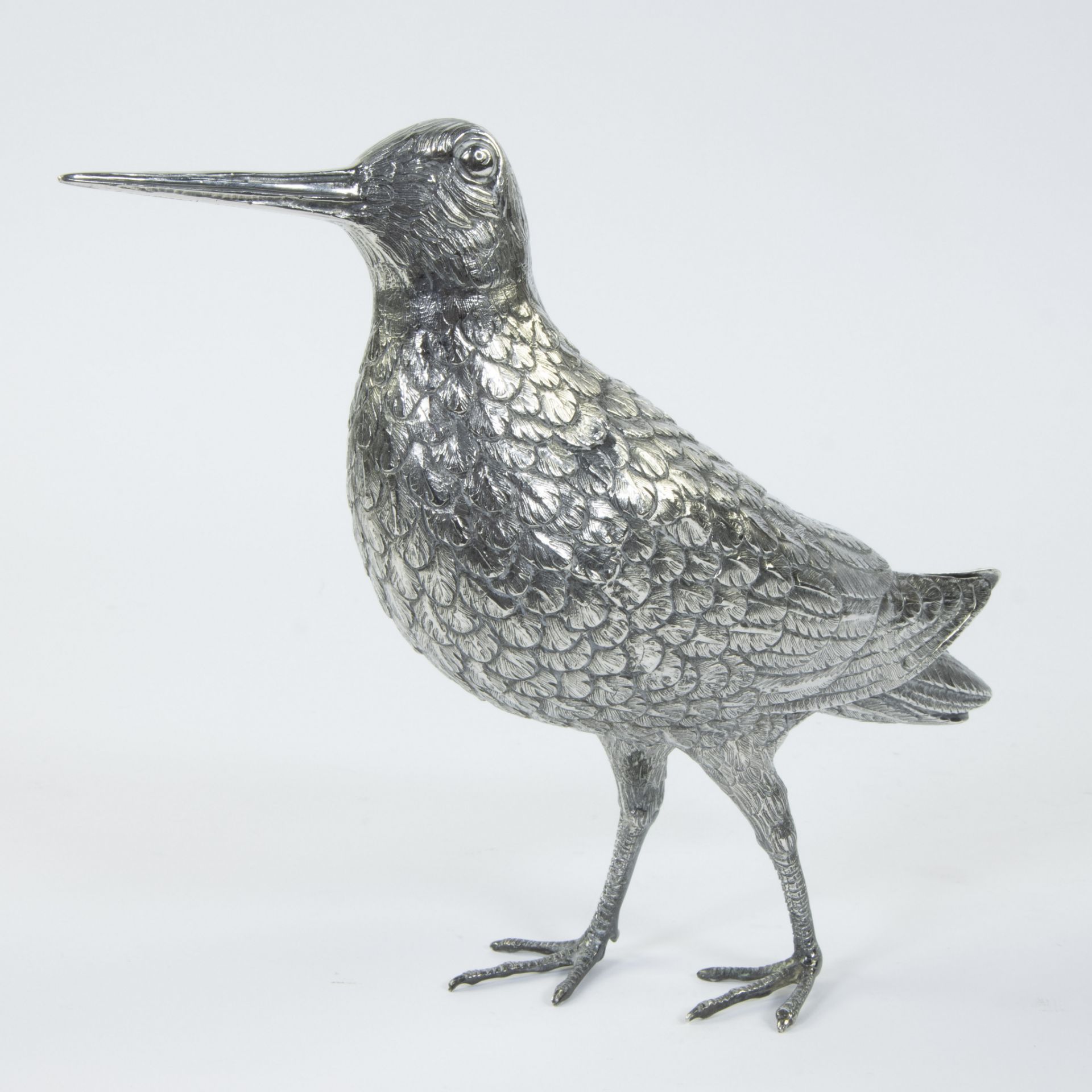 Silver woodcock, the bécasse, hunting trophy with inscription 'En souvenir (Bécasse)', circa 1900, t