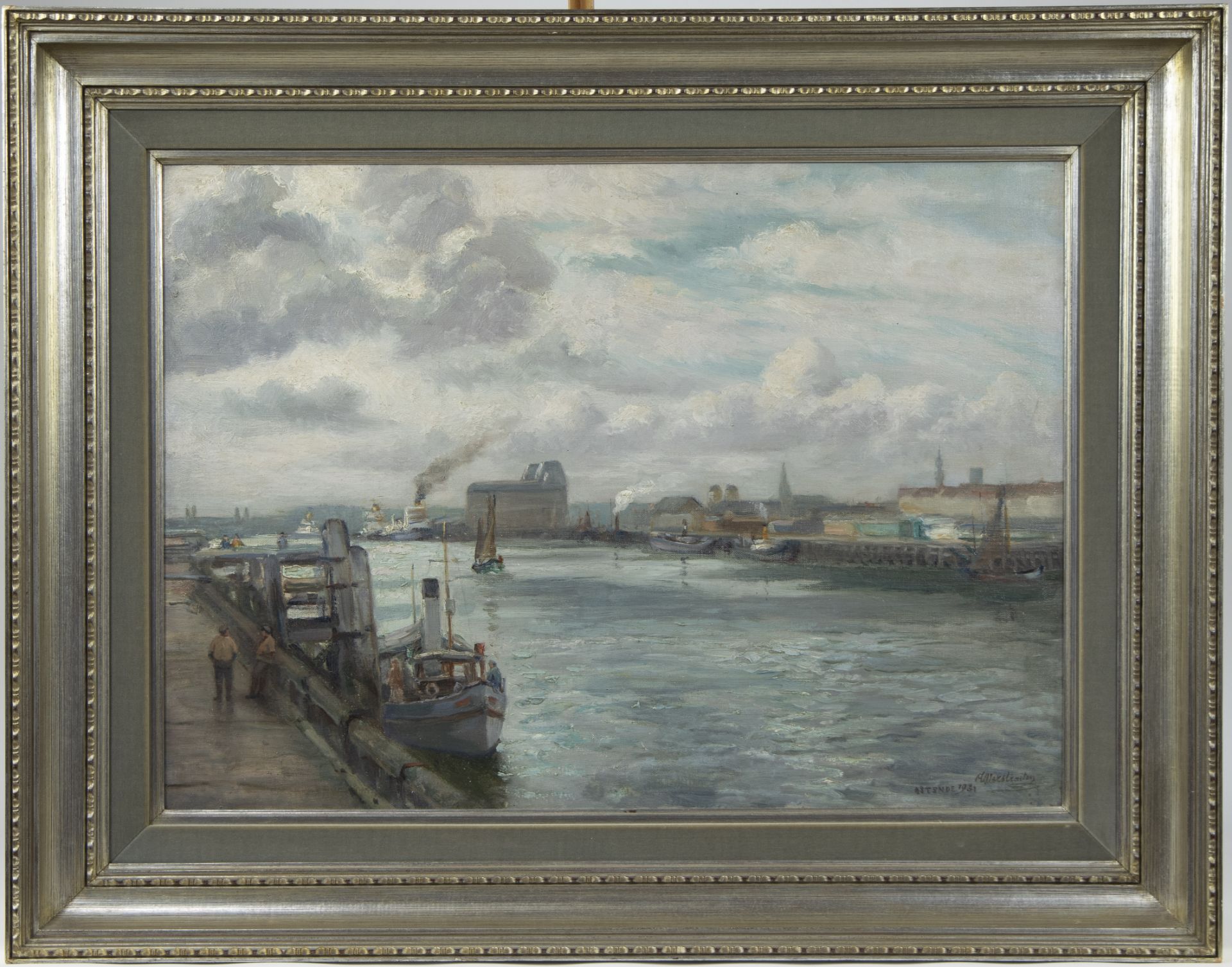 Alfons VERSTRAETEN (1922-2017), oil on canvas port of Ostend, signed and dated 1981 - Bild 2 aus 4