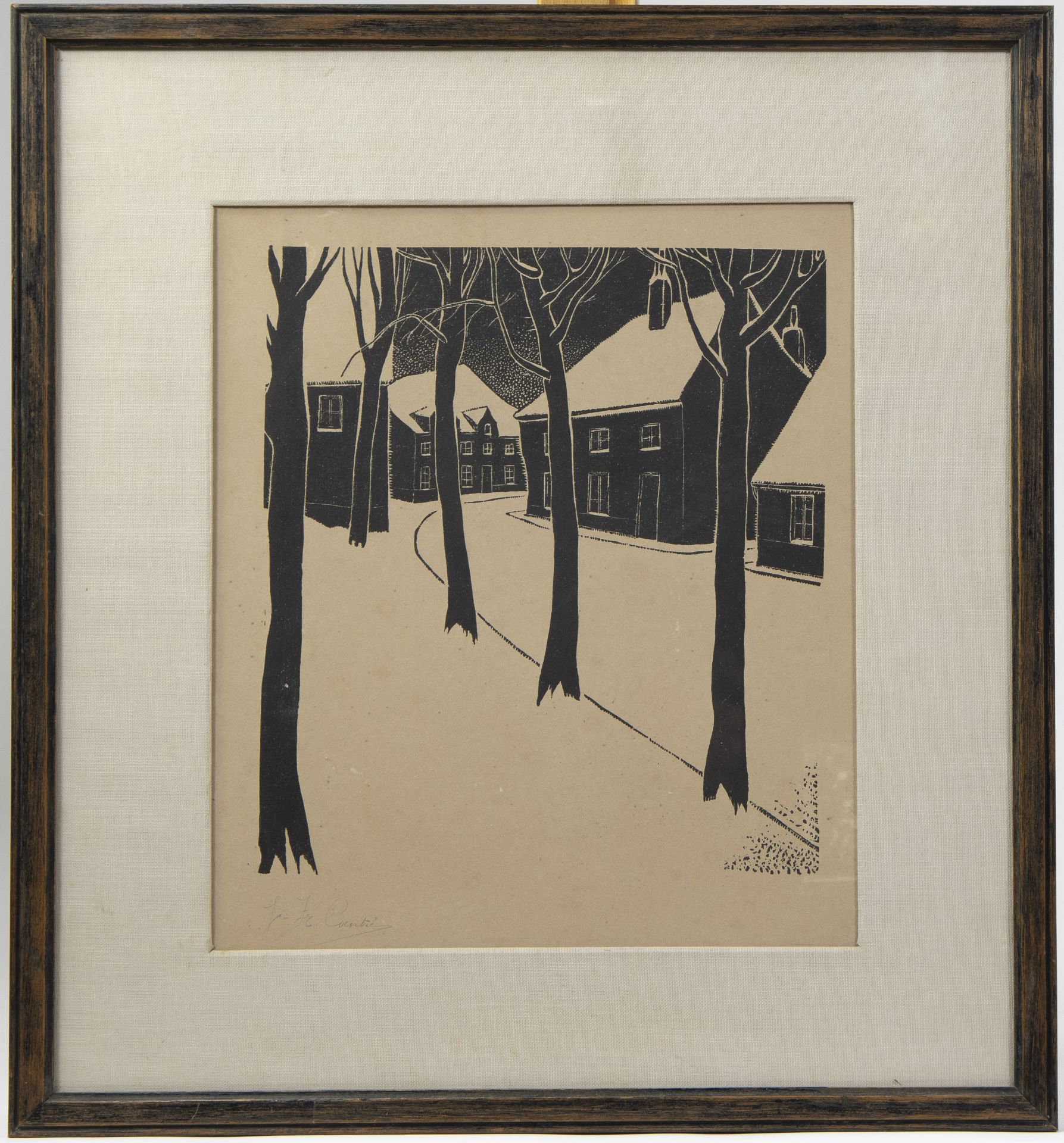 Jan Frans CANTRE (1886-1931), woodcut Winter View, signed, added Maurice LANGASKENS (1884-1946) - Bild 3 aus 7