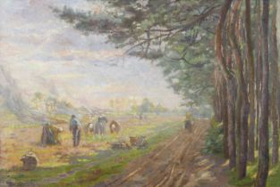 Emile CHARLET (1851-1910), oil on canvas Sunny field, signed