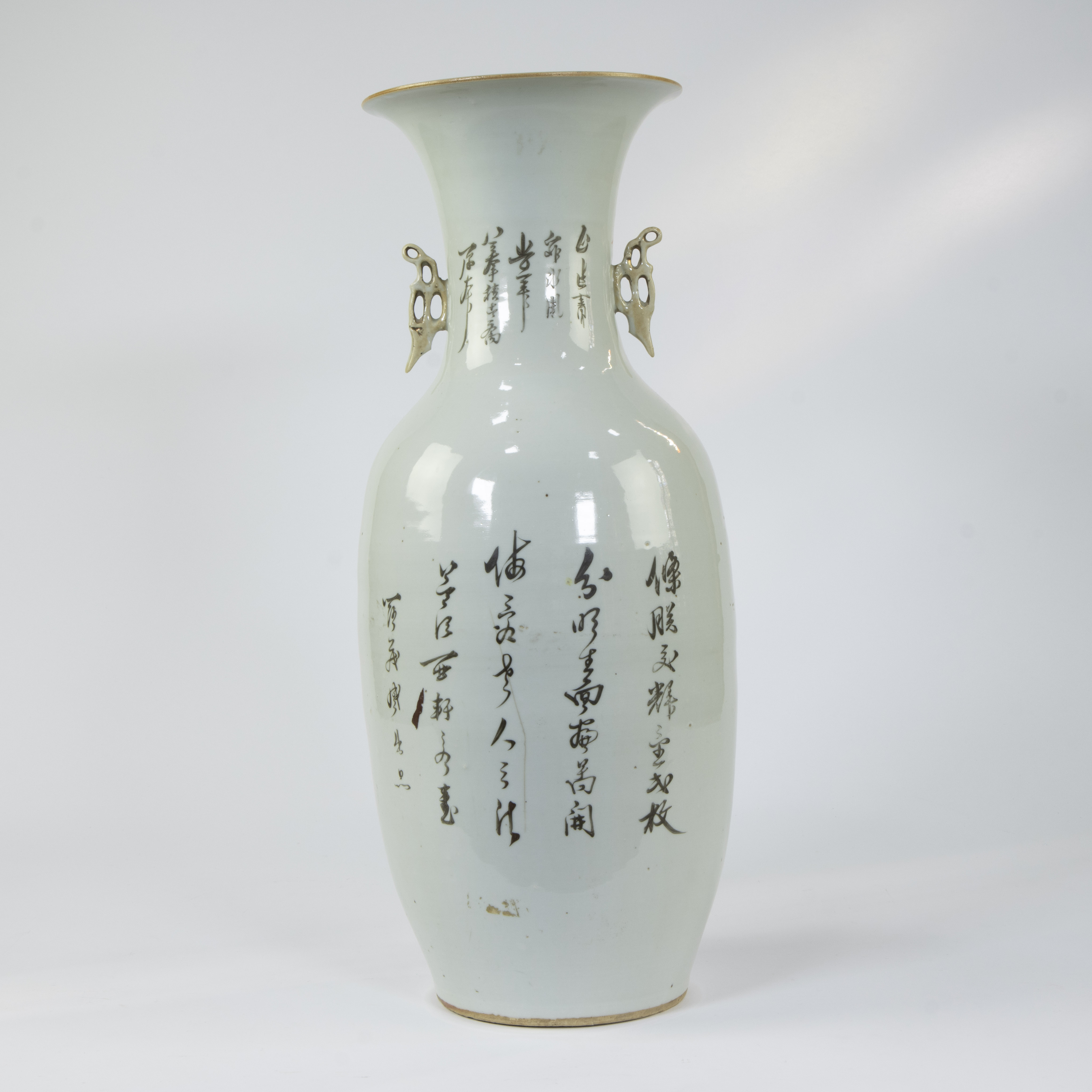 Chinese famille rose vase with decor of garden scene, 19th century - Image 3 of 6