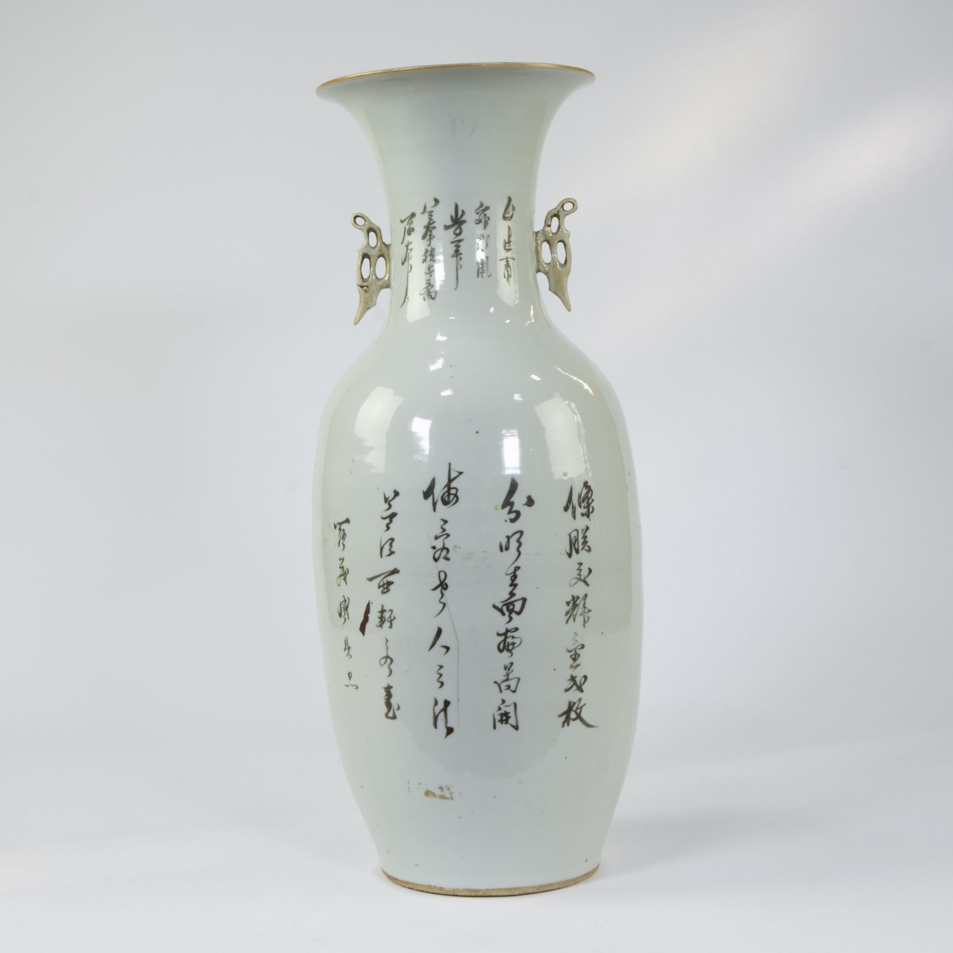 Chinese famille rose vase with decor of garden scene, 19th century - Image 3 of 6