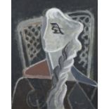 Suzanne THIENPONT (1905-2003), oil on canvas Abstract female portrait 1954, signed