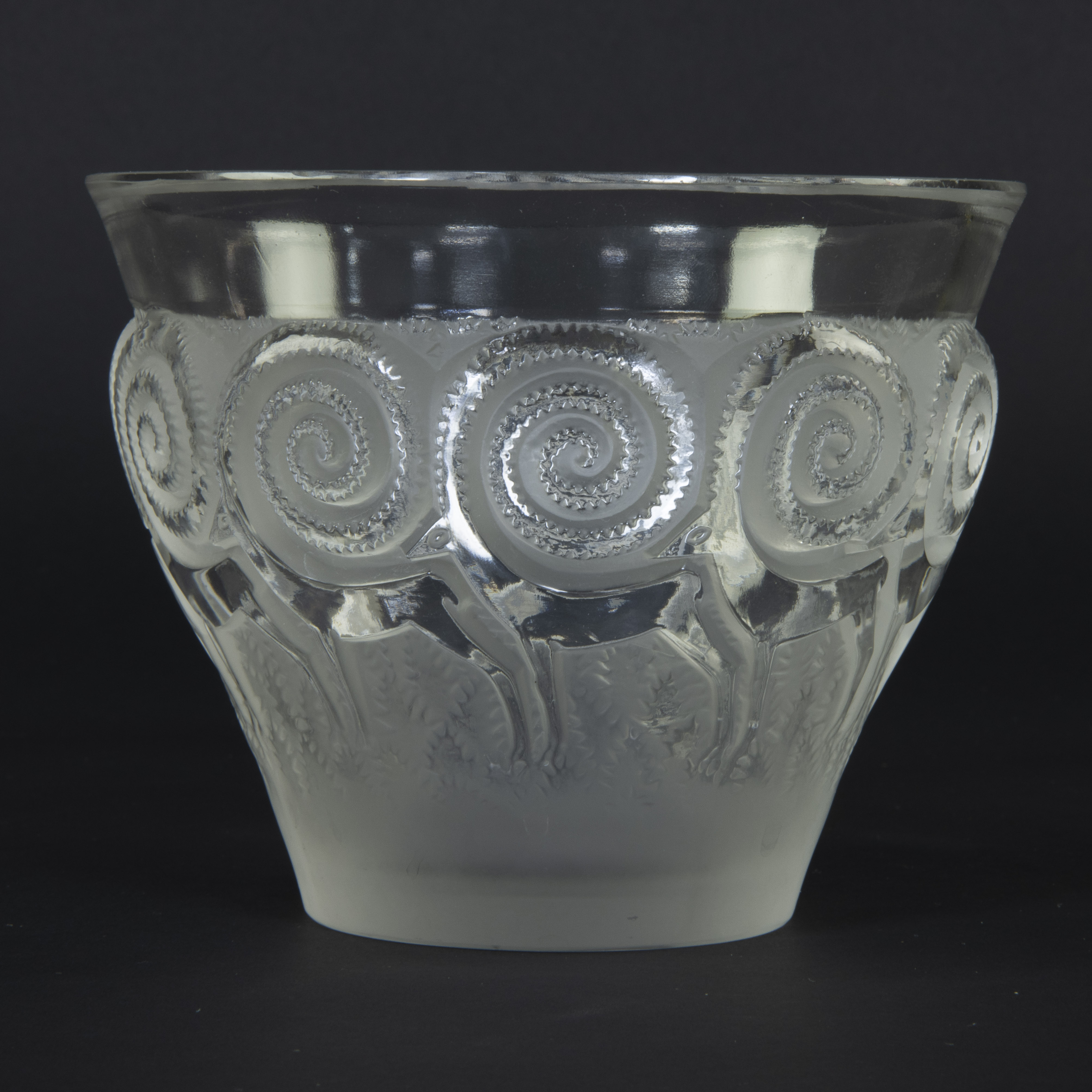 René Lalique 'Rennes' vase in frosted and polished glass, design 1933, marked Lalique France