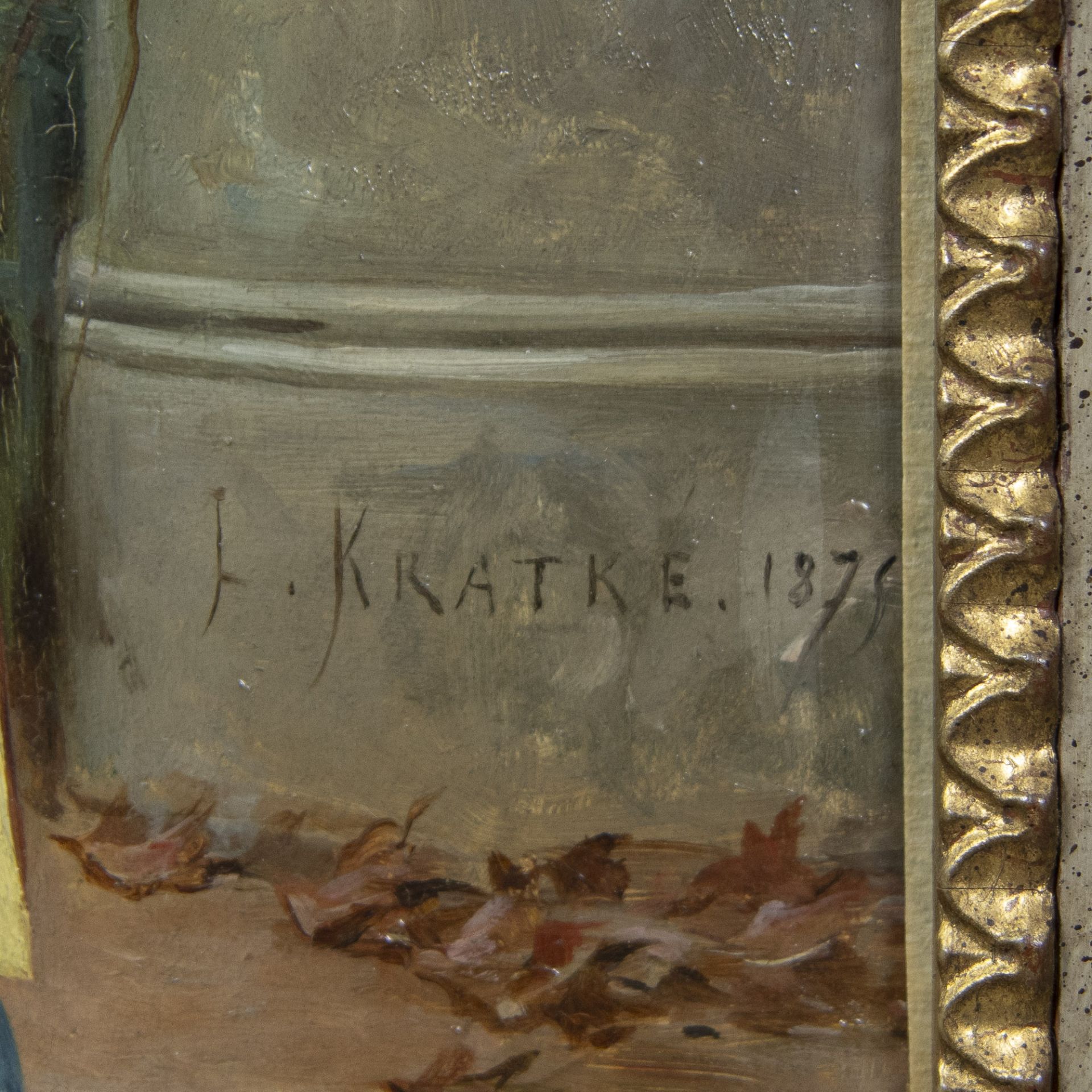 Charles Louis KRATKÉ (1848-1921), oil on panel Officer, signed and dated 1876 - Bild 3 aus 4
