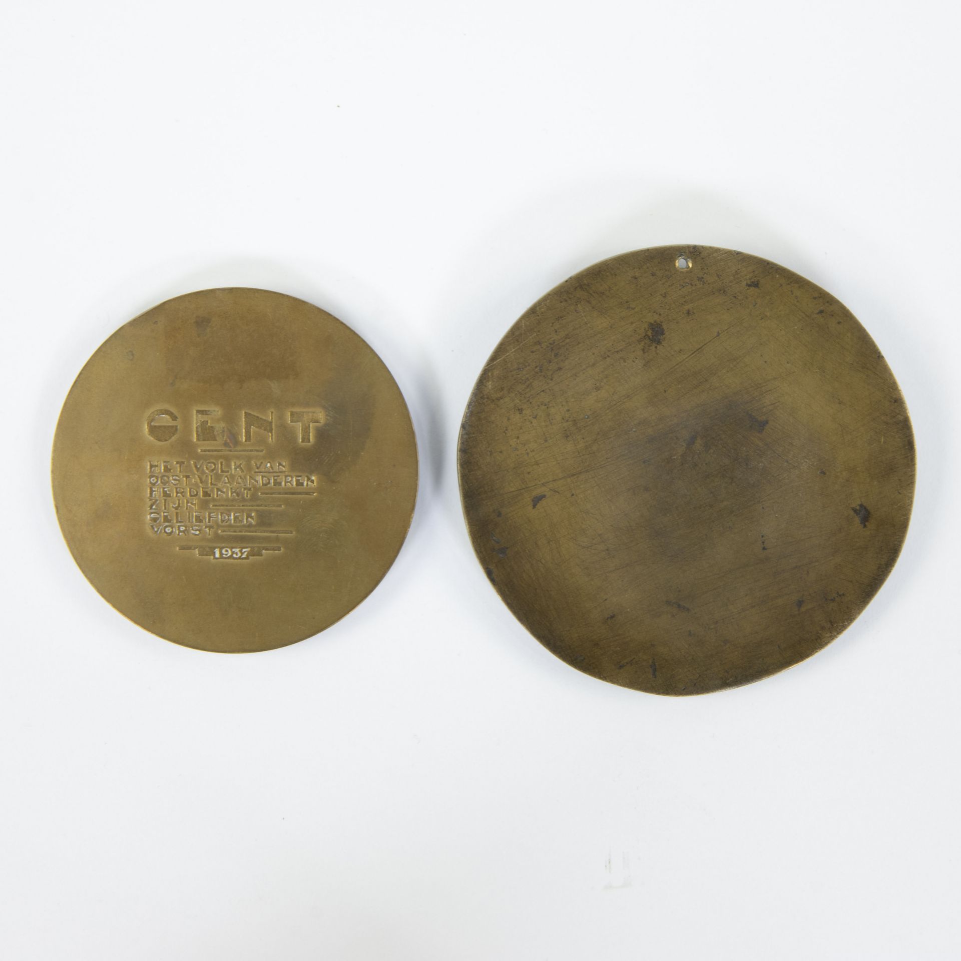 Domien INGELS (1881-1946), 2 bronze medals, signed - Bild 3 aus 3