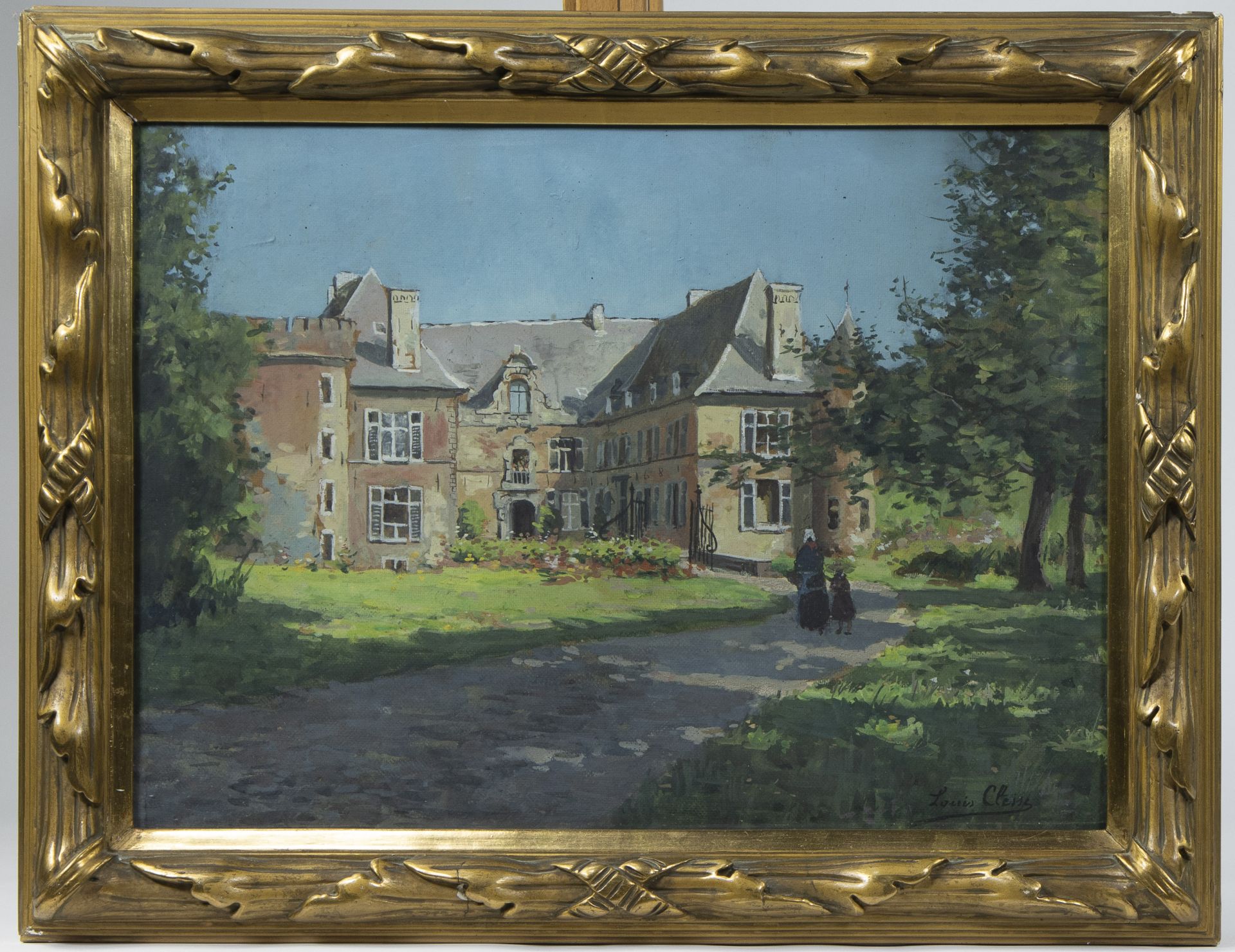 Louis CLESSE (1889-1961), oil on cardboard Château des comtes de Hornu, signed - Image 2 of 4