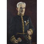 Oil on canvas portrait de Mr le Consul Bogdan Djolevitch, signed