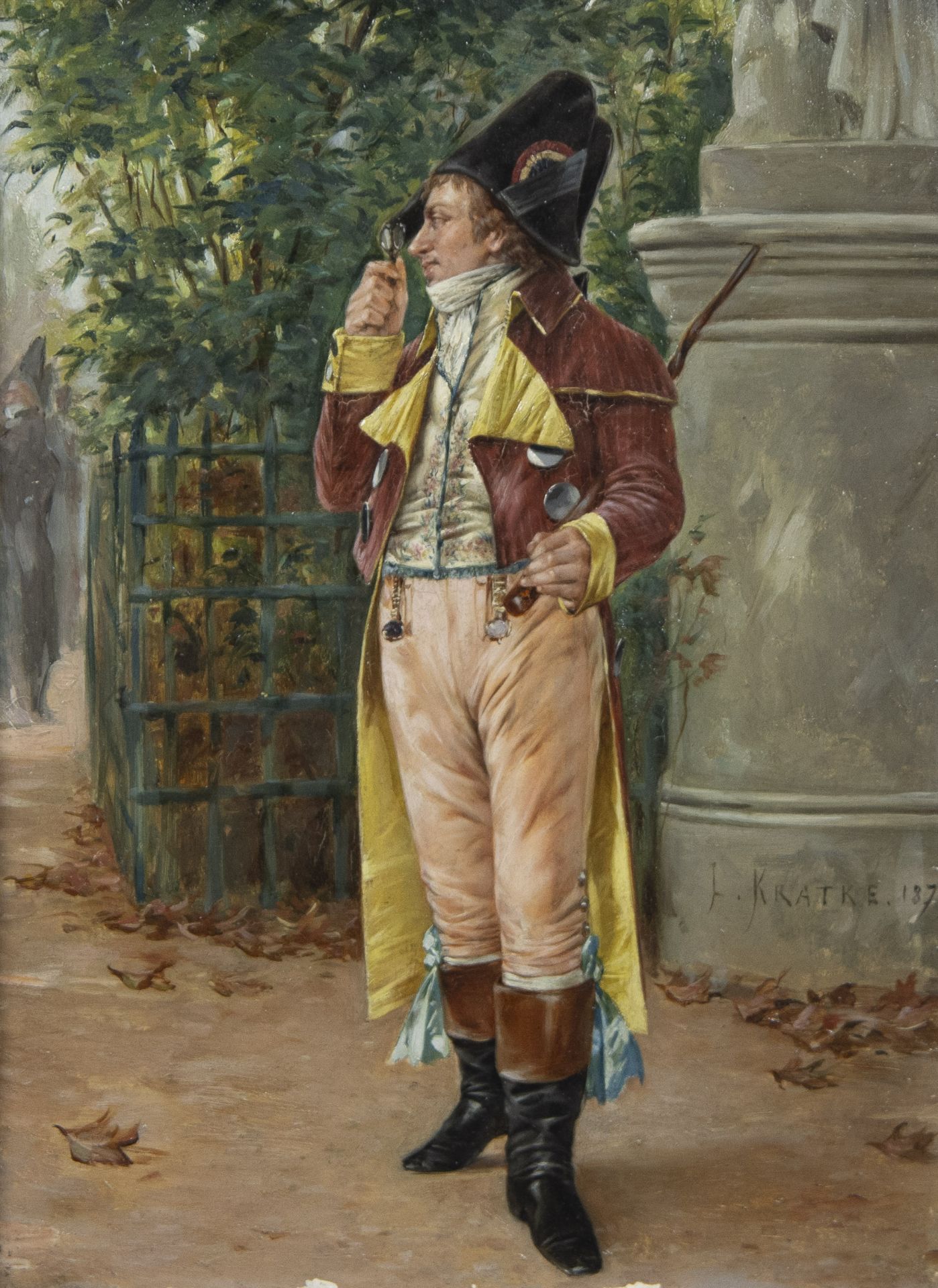 Charles Louis KRATKÉ (1848-1921), oil on panel Officer, signed and dated 1876
