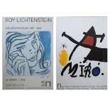 2 posters by Roy Lichtenstein 1964 and MIRO 1988, Schirn Kunsthalle Frankfurt, framed