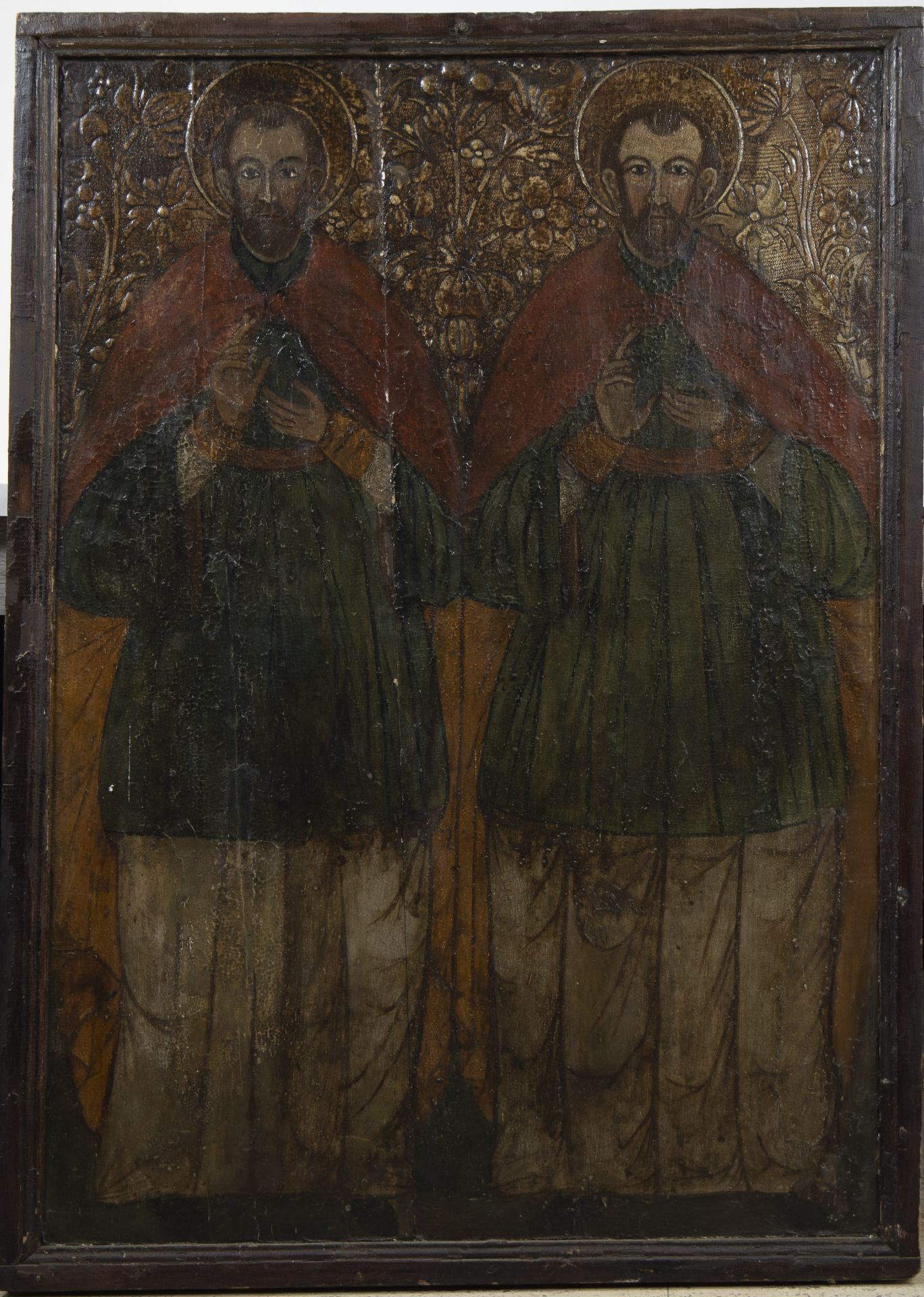 Tempera/oil painting on wood, folk art, 16th century, southern Europe - Image 2 of 3