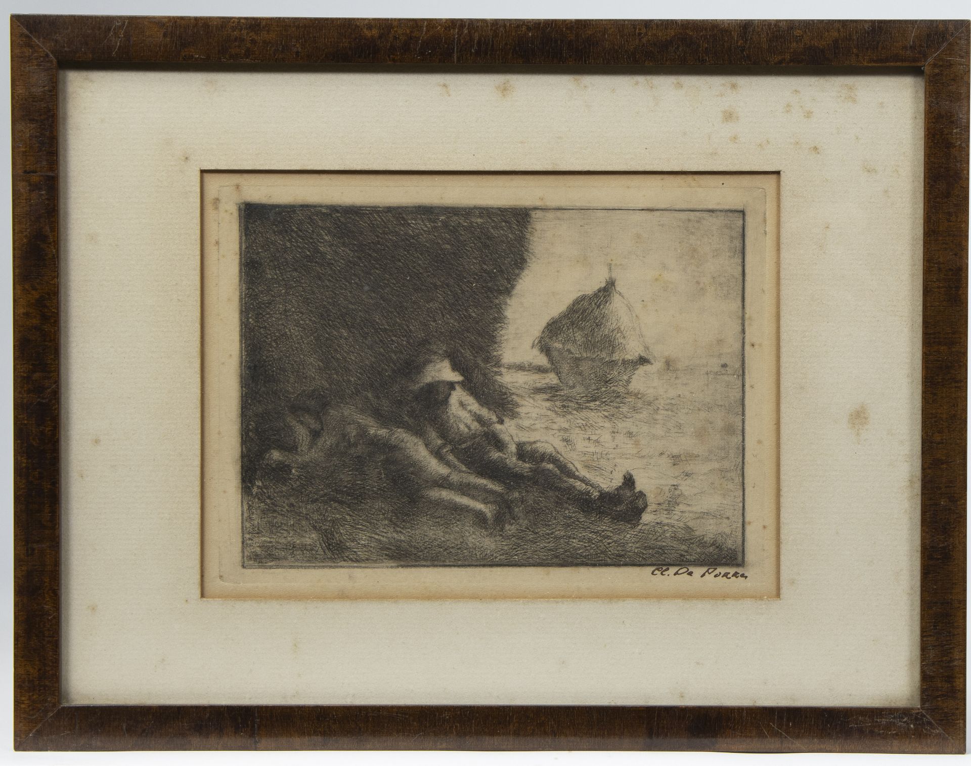 Alfons BLOMME (1889-1979), 2 etchings, signed and added 2 etchings by Clement De Porre, signed - Image 8 of 9