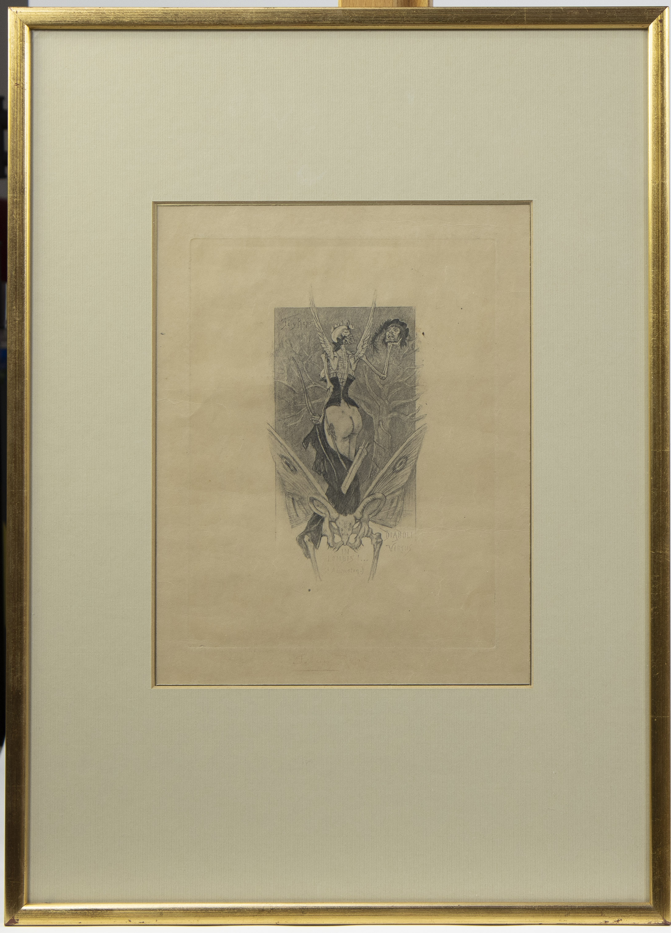 Félicien ROPS (1833-1898), etching The initiation of love, signed - Image 2 of 3