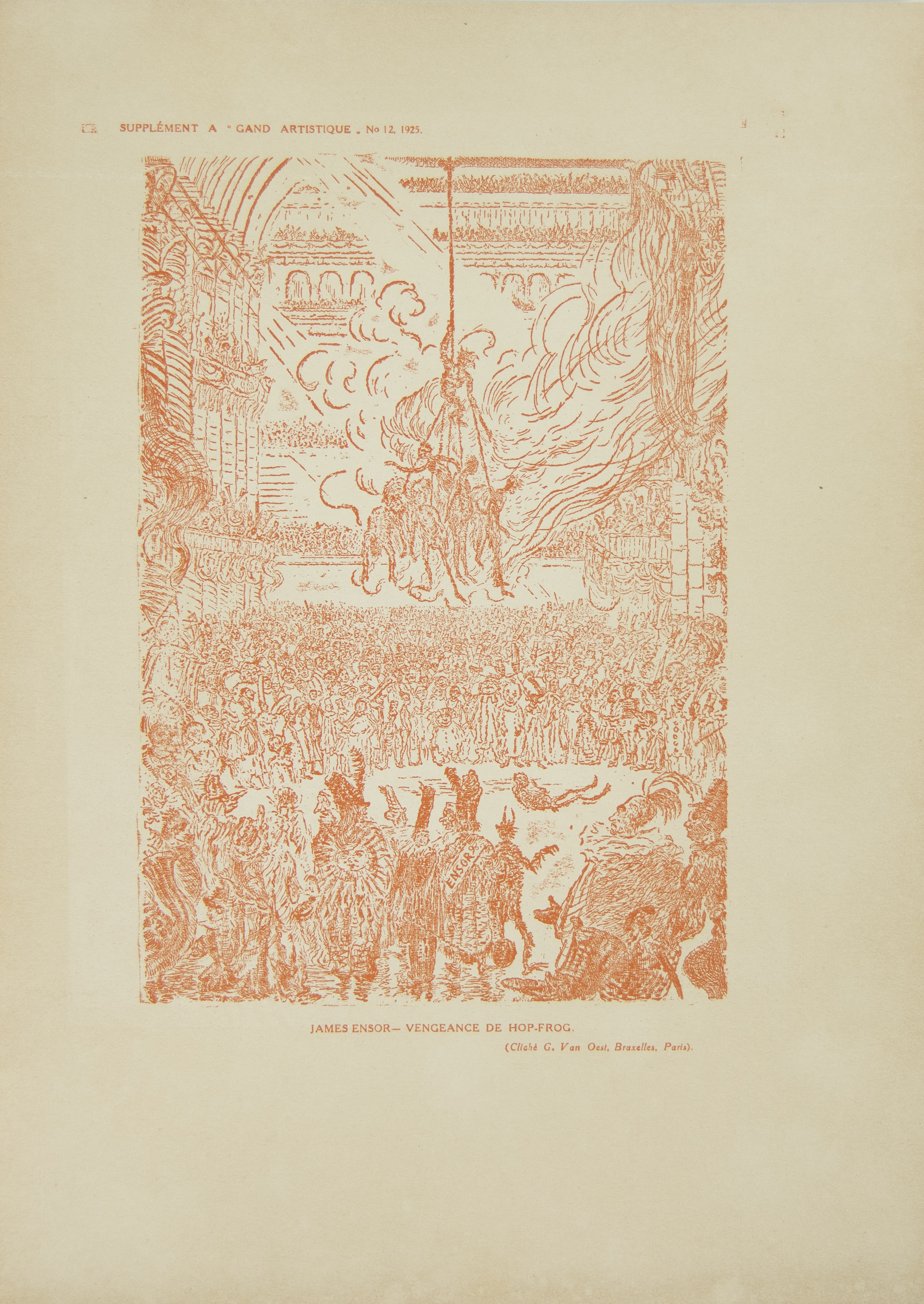 Kunsttijdschrift GAND ARTISTIQUE, James ENSOR, 1925 met supplement litho's 'Vengeance de Hop Frog' e - Image 2 of 3