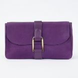 Delvaux Givry leather pochette Clutch in cardinal colour with dust bag
