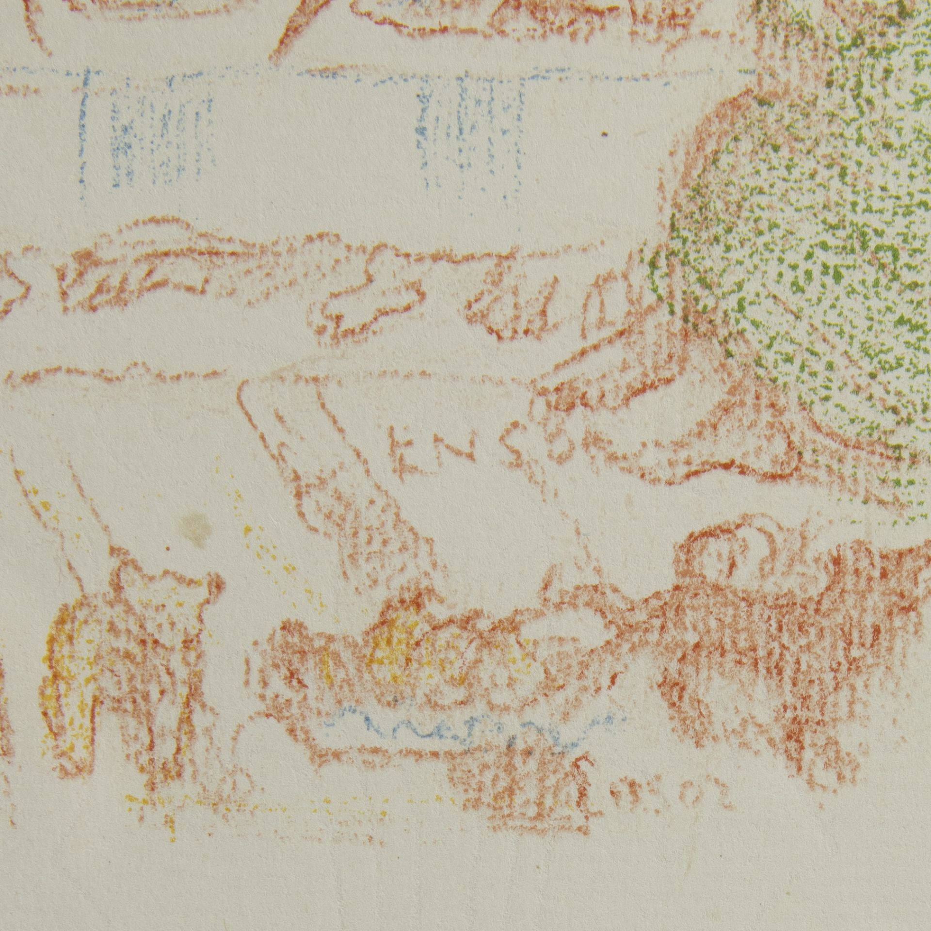 James ENSOR (1860-1949), lithograph from the series Scènes de la vie du Christ, La Cène, signed in t - Bild 3 aus 3