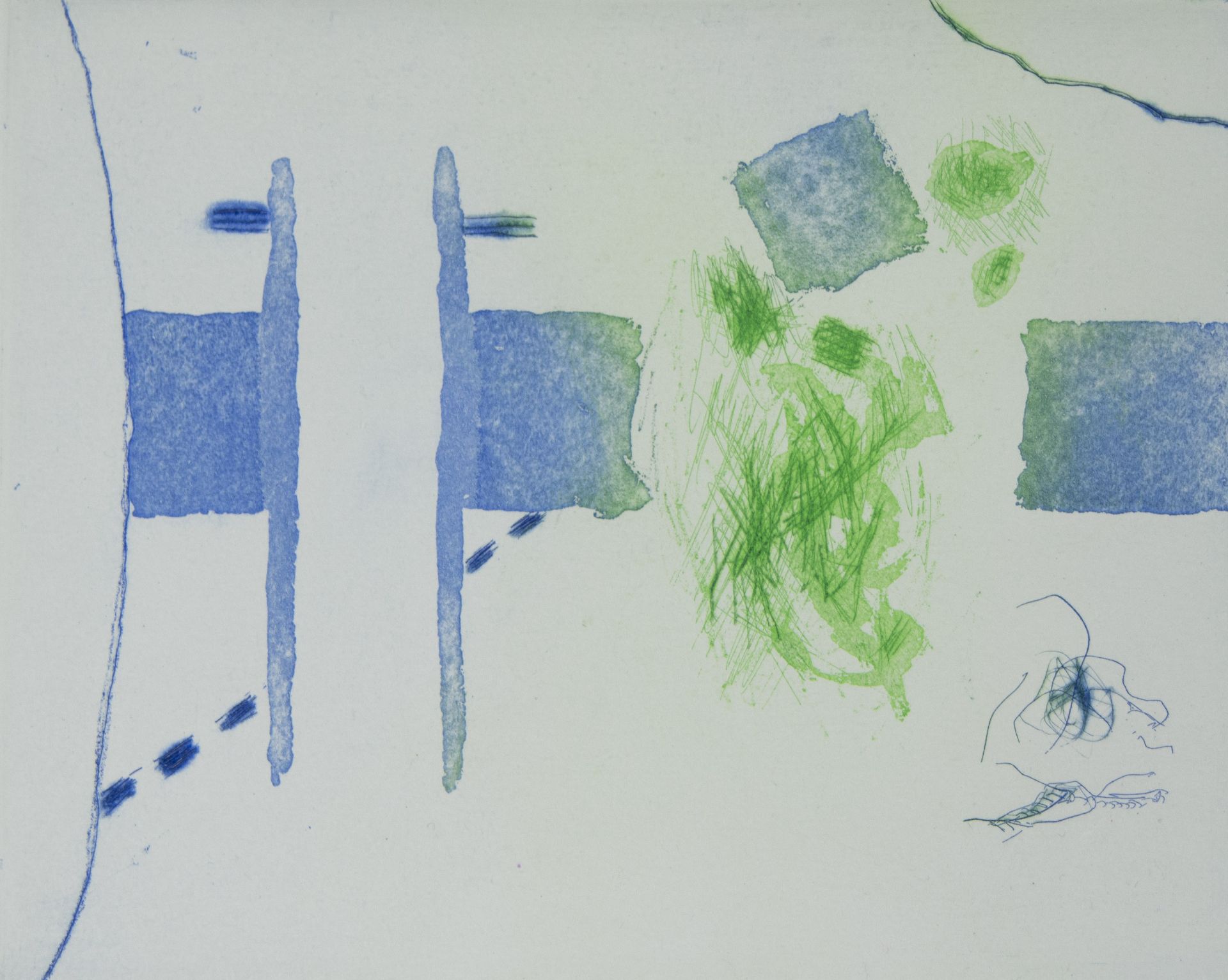 Roger RAVEEL (1921-2013), colour set 'Blauw-groen tuingezicht', numbered 24/30 and signed