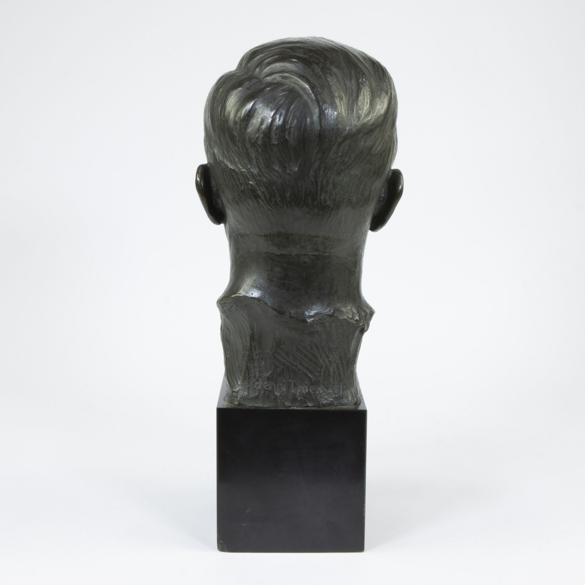 Henri THIERY (1875-1941), bronze male head, signed - Bild 3 aus 6