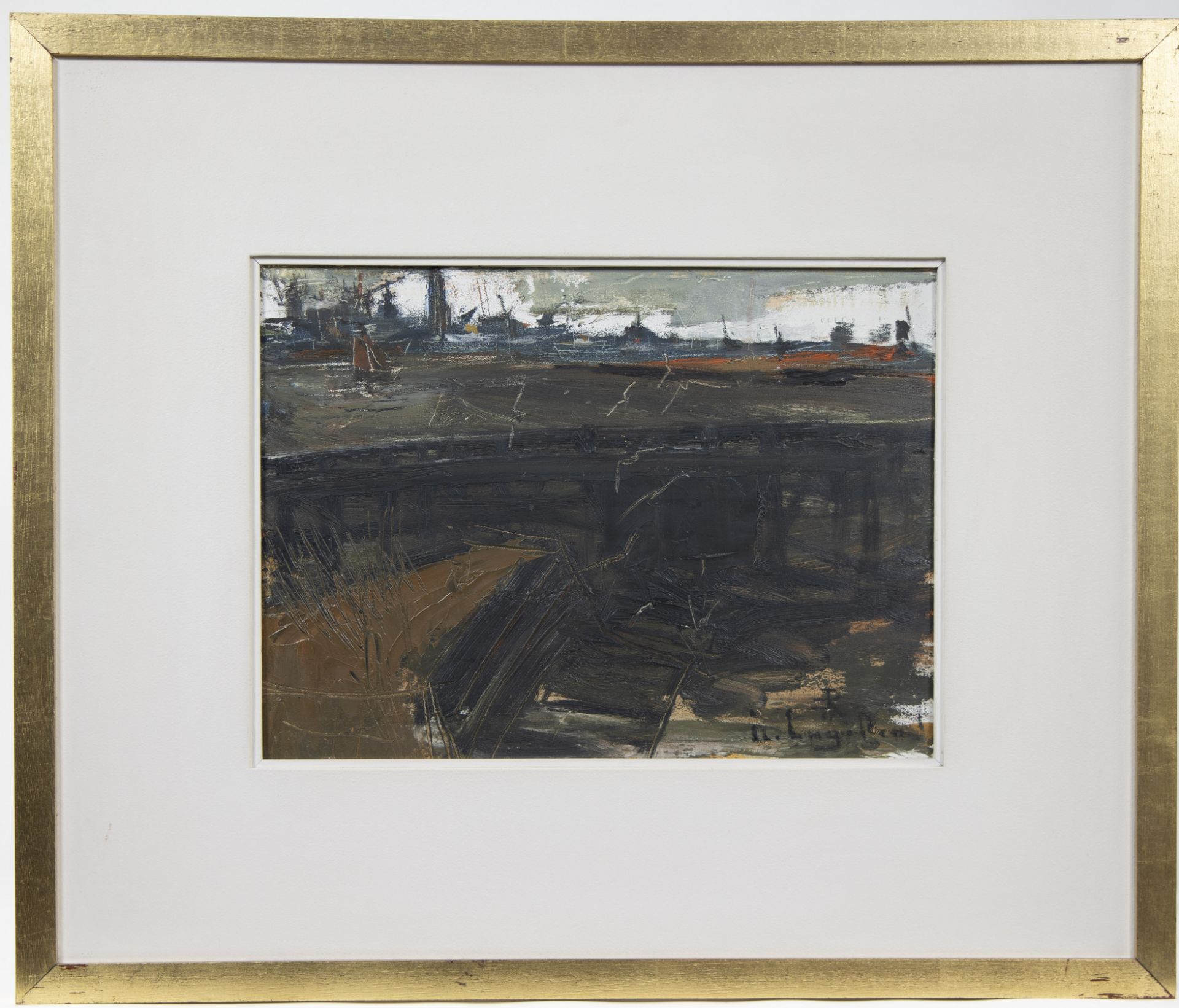 Leon ENGELEN (1943), 4 works of oil on board Harbour views, signed - Bild 9 aus 17
