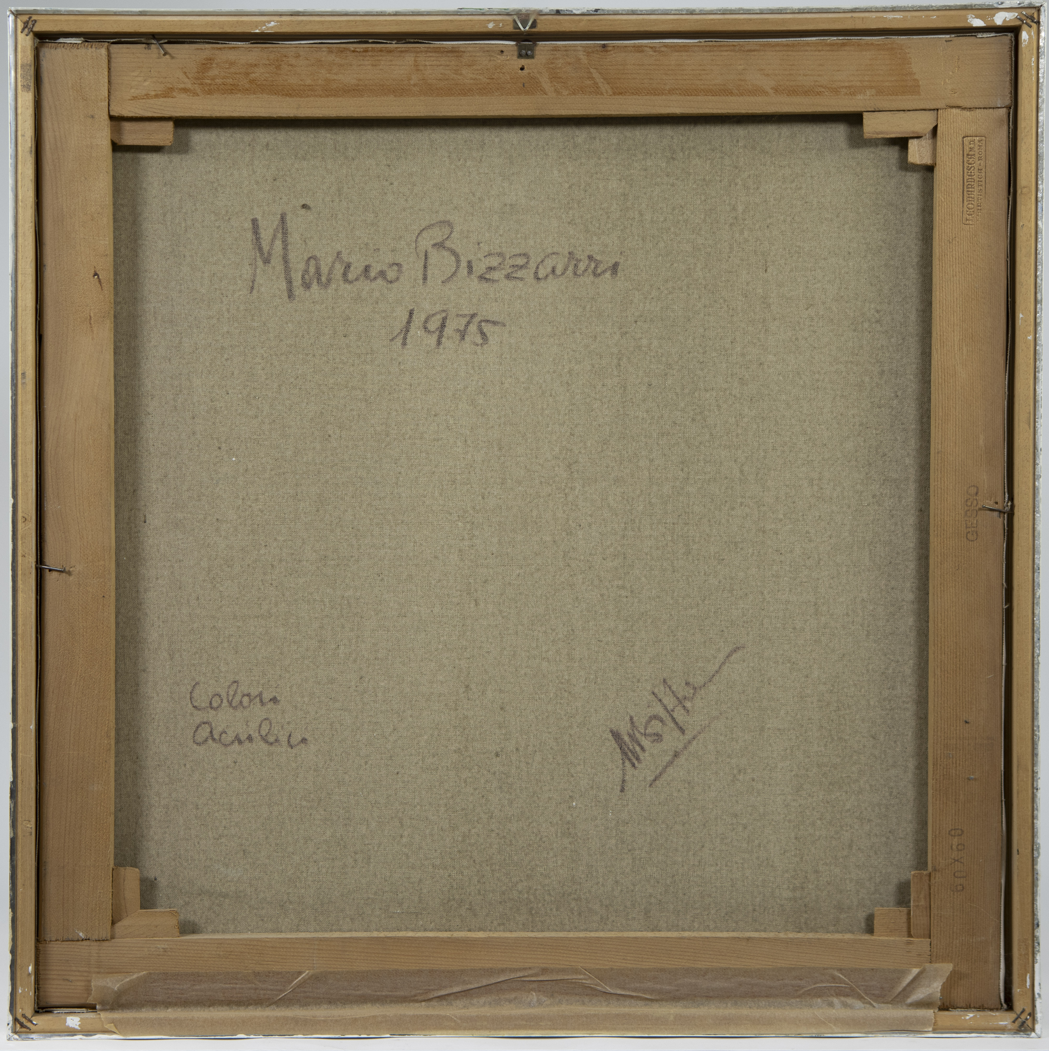 Mario BIZZARI (XX), acrylic on canvas Composition, signed and dated 1975 verso - Image 3 of 4