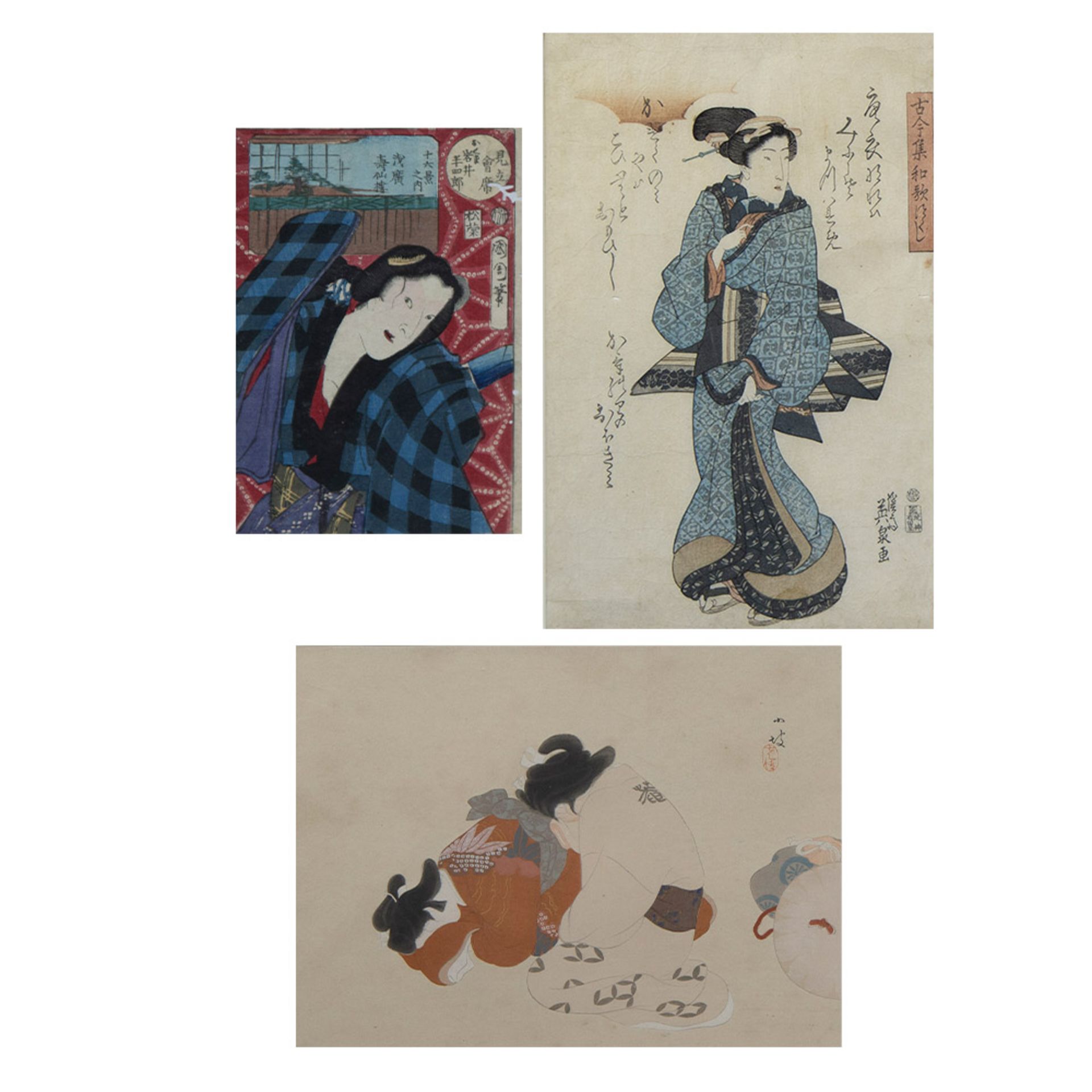 Collection of 3 Japanese prints circa 1900