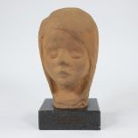 Christian Leroy (1931-2007), terracotta head of a girl, signed