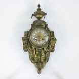 French 19th century bronze cartel clock marked G. Philippe, Palais Royal