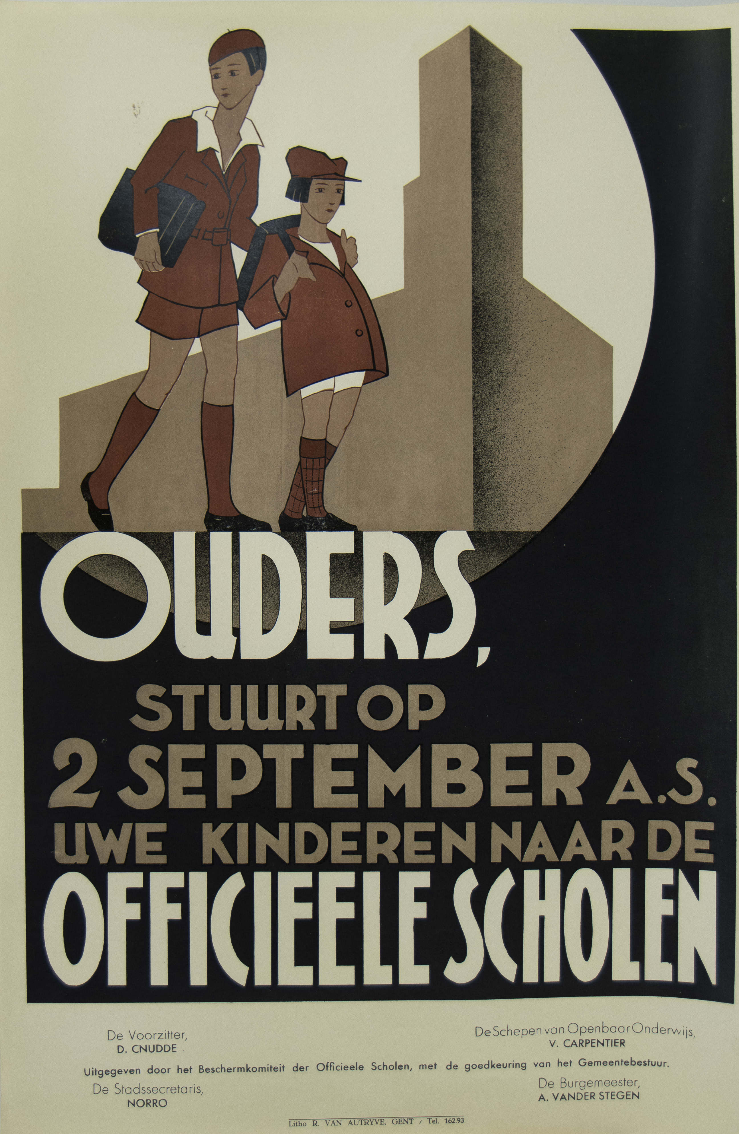 Collection of posters of Urban Education 1930s design Herman Verbaere - Bild 6 aus 8