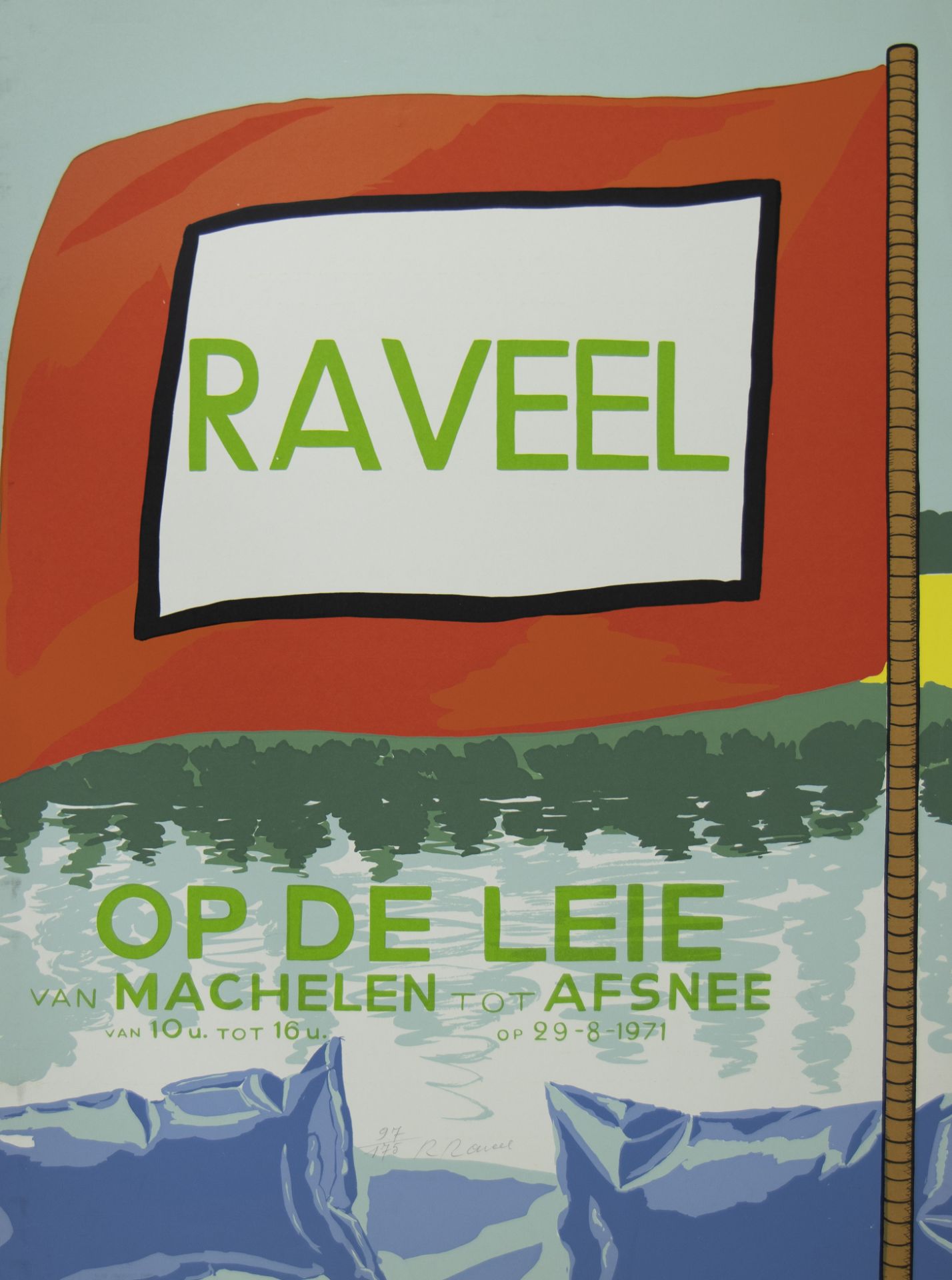 Roger RAVEEL (1921-2013), colour screenprint 'Raveel op de Leie', numbered 97/175 and signed