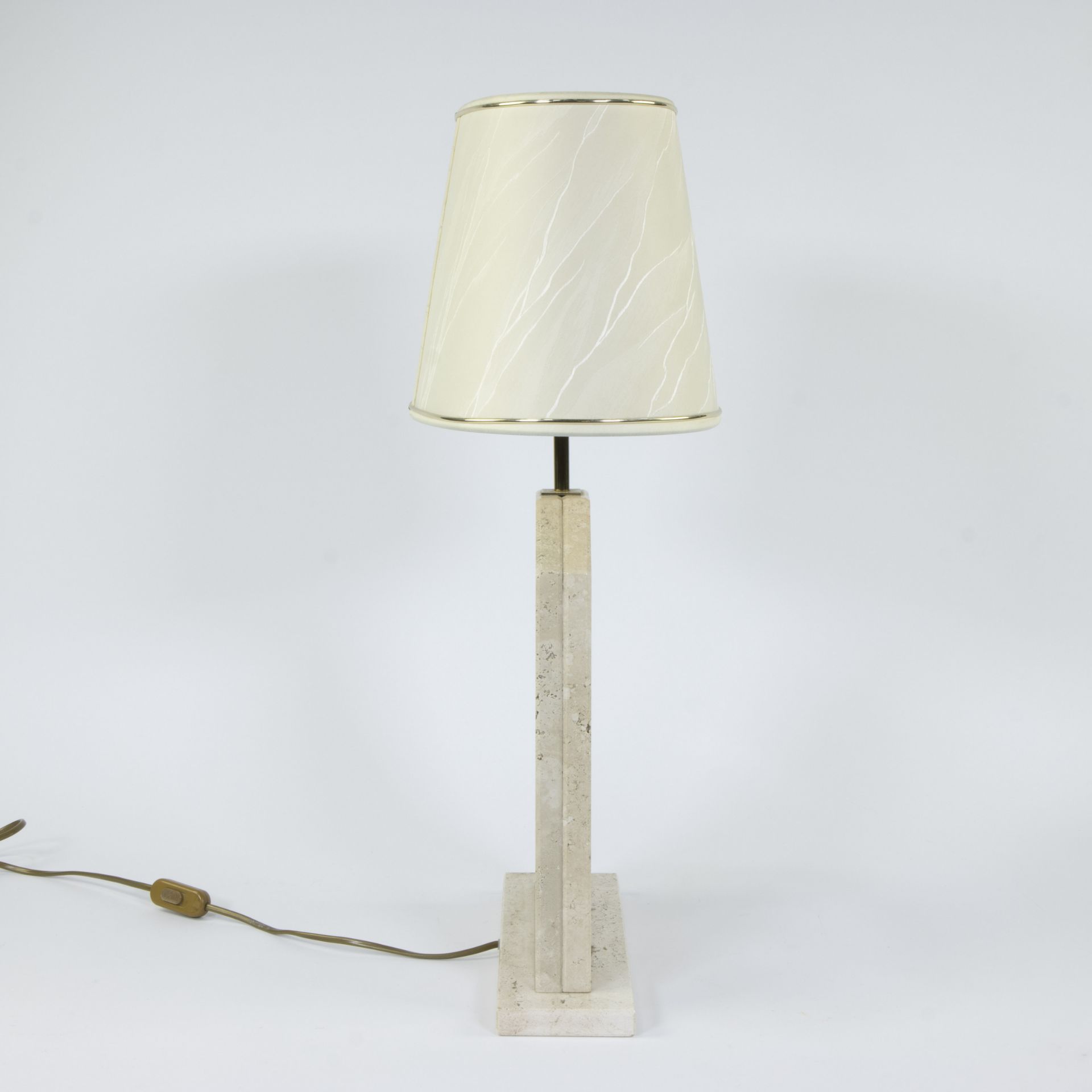 Camille BREESCHE (XX), lampadaire in travertine, marked - Bild 4 aus 4