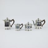 English silver coffee and tea set, weight 1930 grams