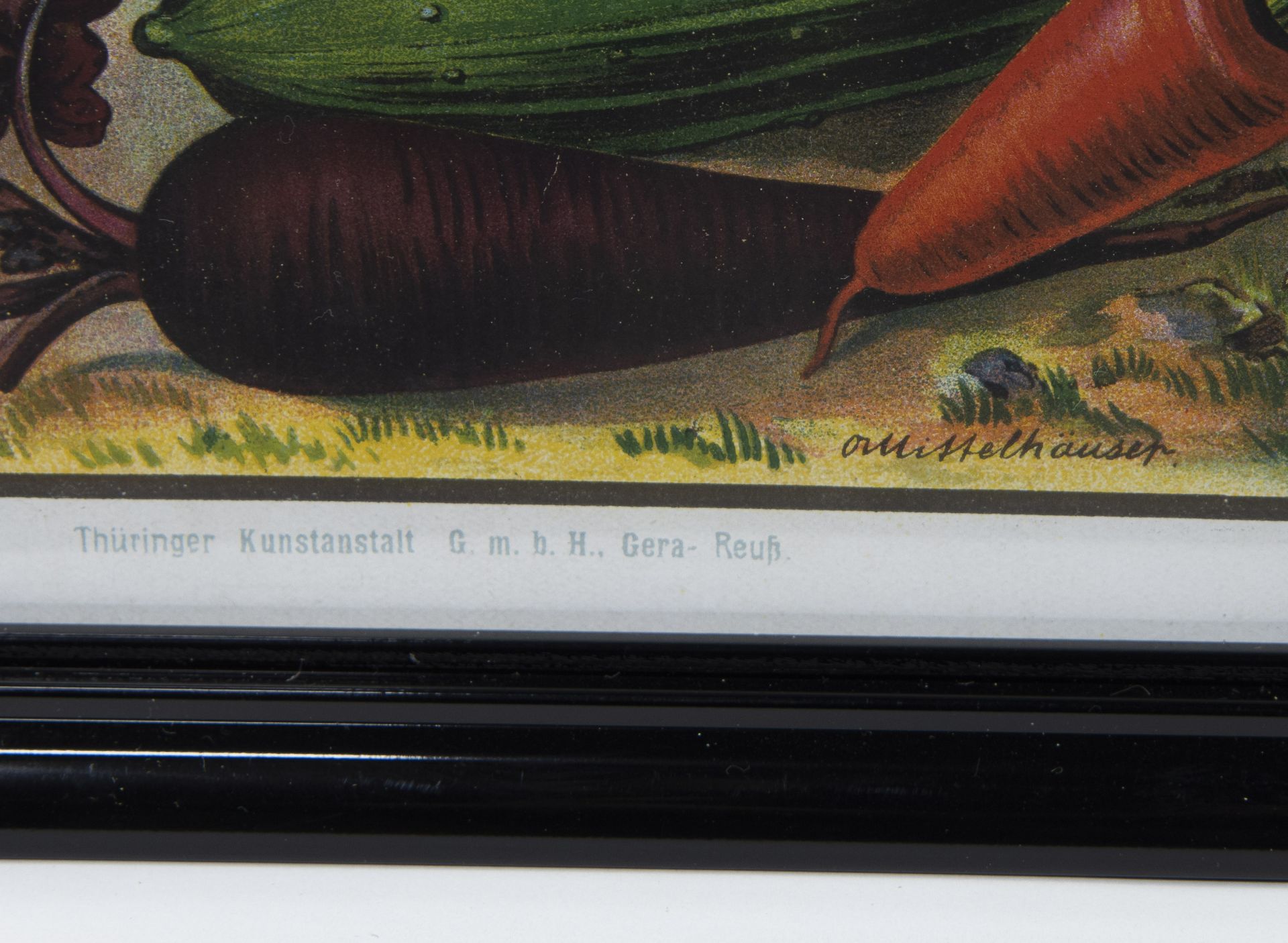 Antique poster Gnome with vegetables by Thüringer Kunstanstalt, signed Mittelhauser, circa 1920 - Bild 3 aus 3