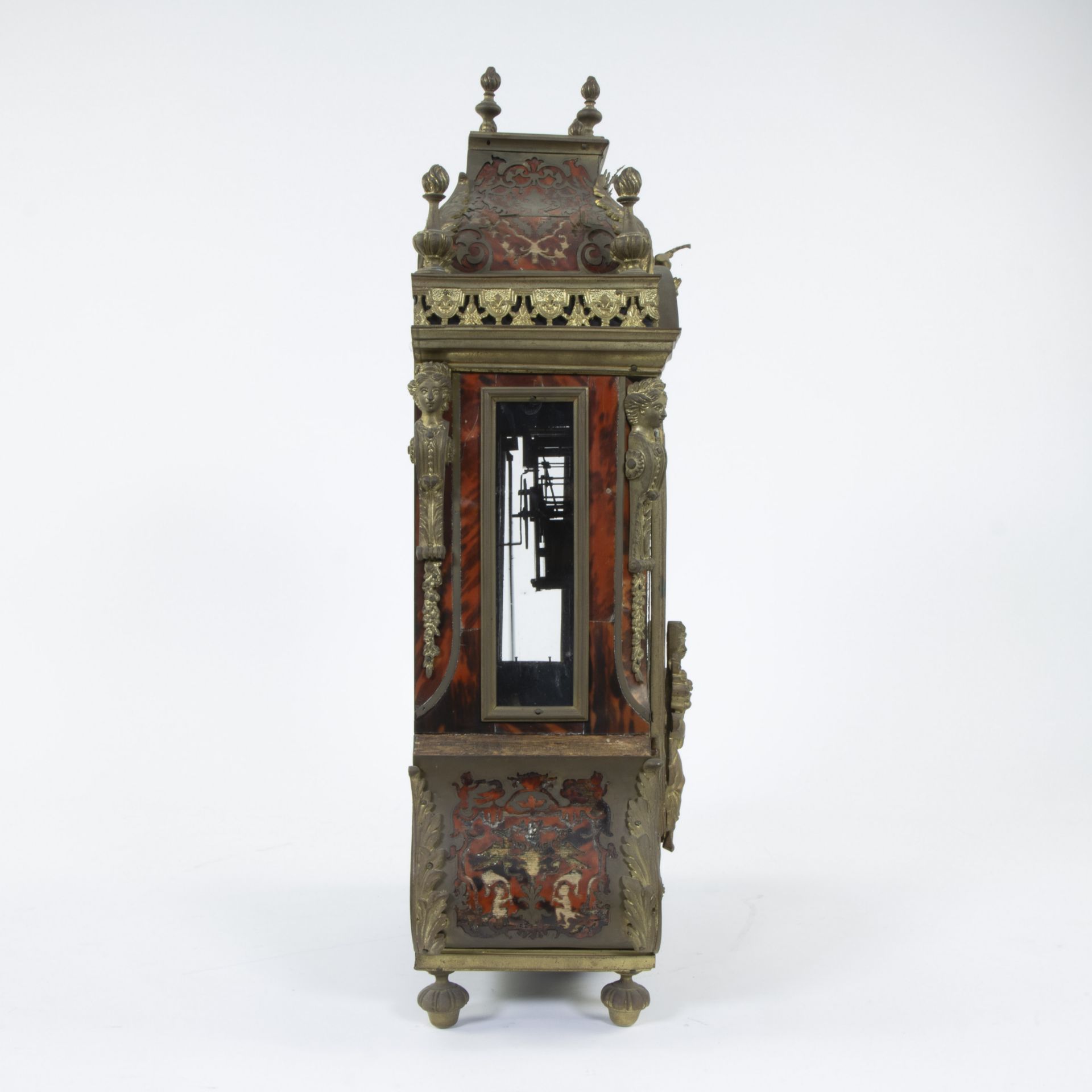 French 19th-century boulle clock after Balthazar Martinot with finely chiselled gilt dial with white - Image 6 of 6