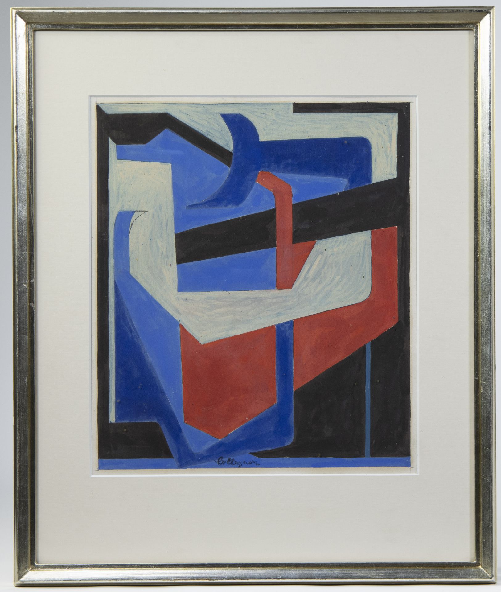 Georges COLLIGNON (1923-2002), gouache Composition, signed - Image 2 of 3