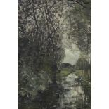 Gustave DEN DUYTS (1850-1897), oil on canvas Forest view with stream, signed