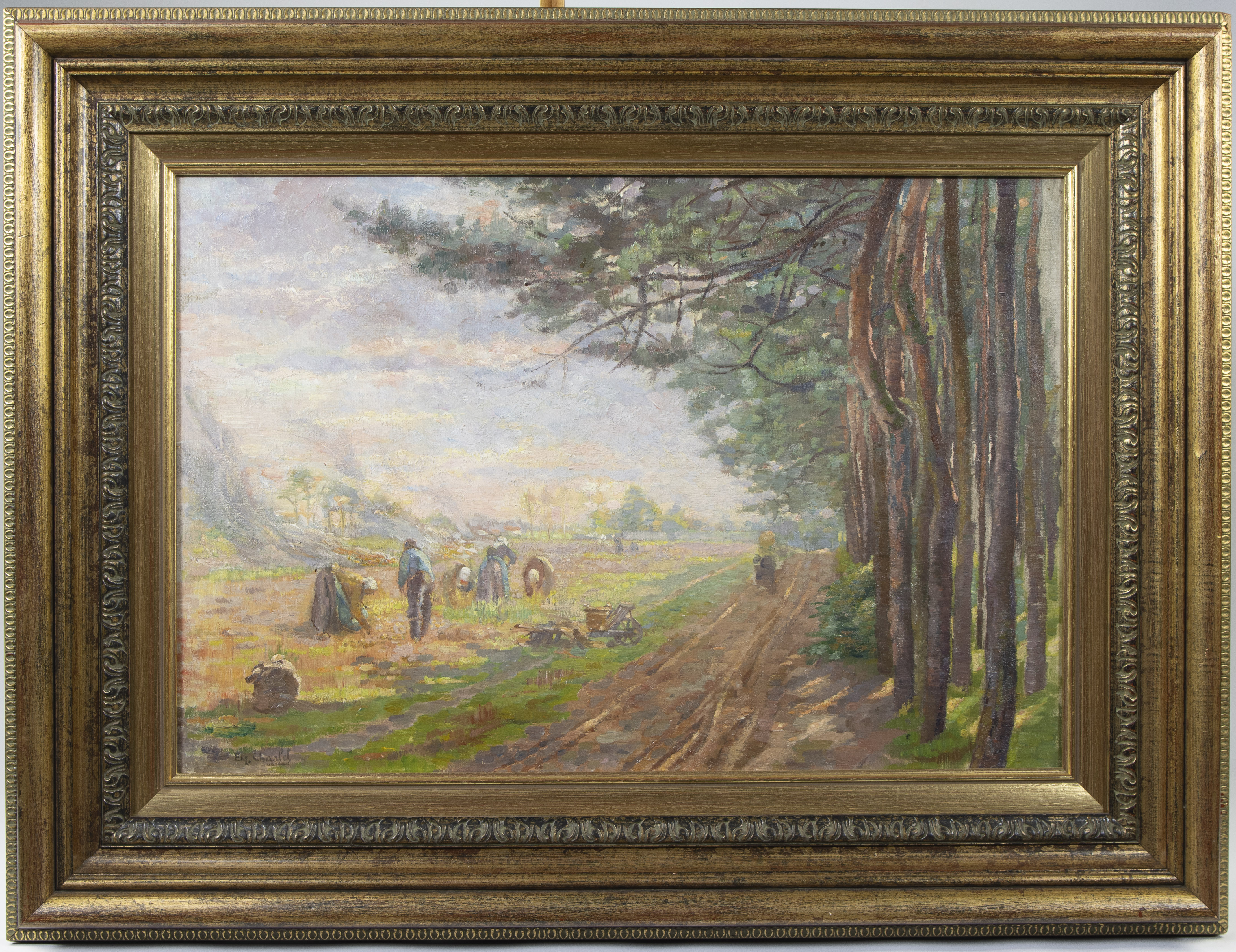 Emile CHARLET (1851-1910), oil on canvas Sunny field, signed - Image 2 of 4