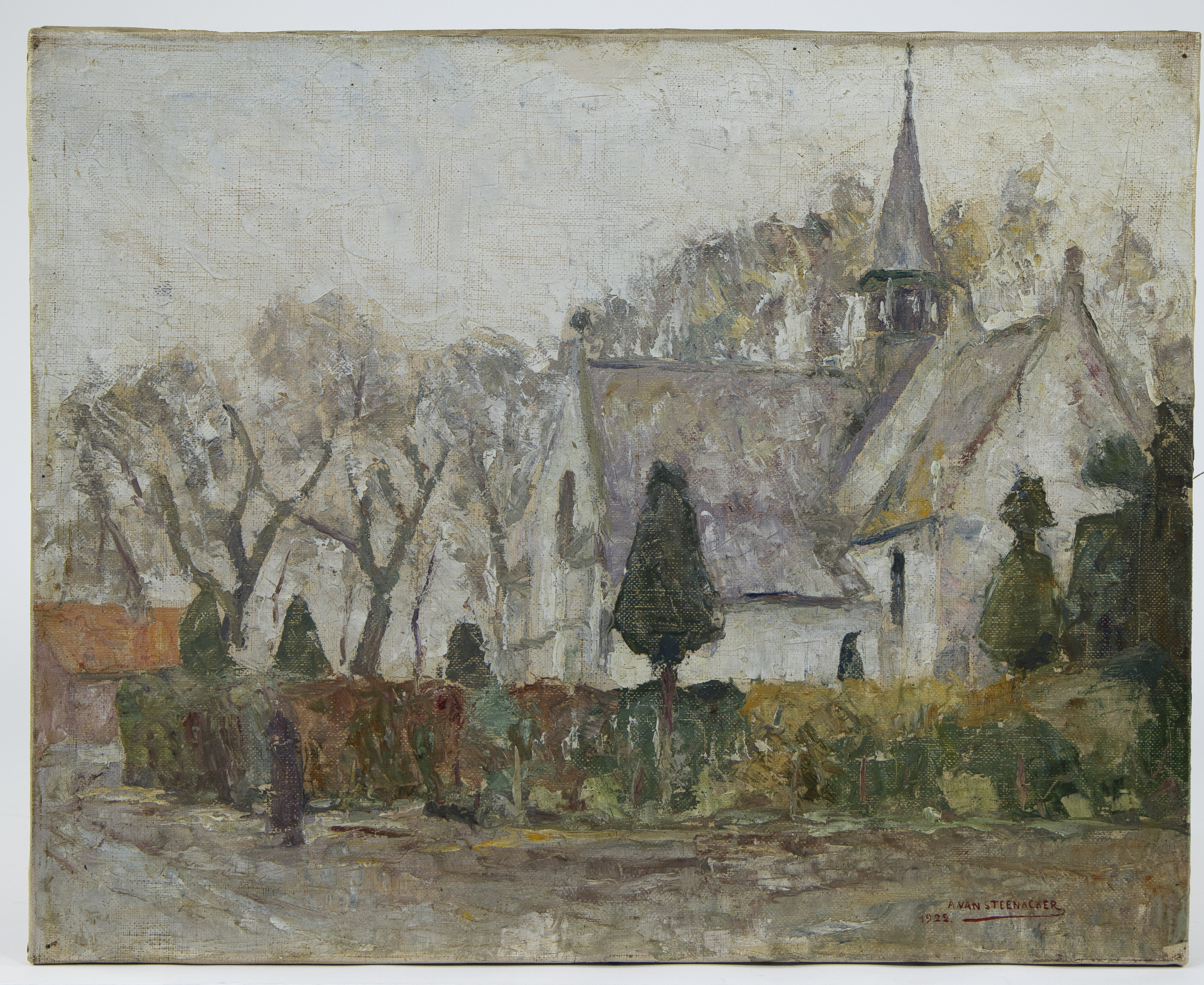 Auguste J.H. VAN STEENACKER (1890-1965), oil on canvas Vlassenbroek, signed and dated 1922 - Image 2 of 4