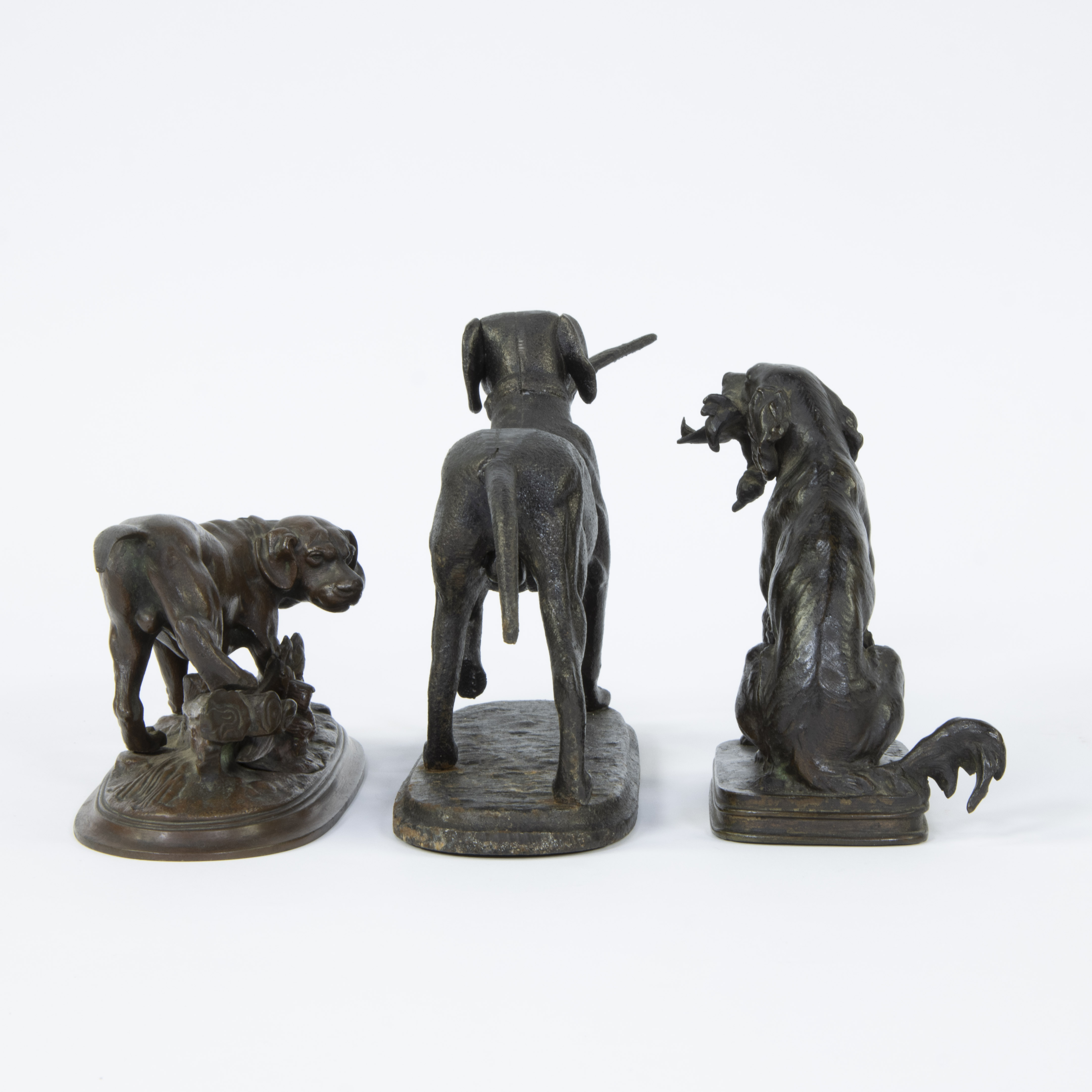 Ferdinand PAUTROT (1832-1874), bronze of a hunting dog, drawn and added hunting dog in cast iron and - Image 4 of 5
