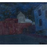 Marc VOSCH (1947-1989), oil on canvas Nocturne au village, signed