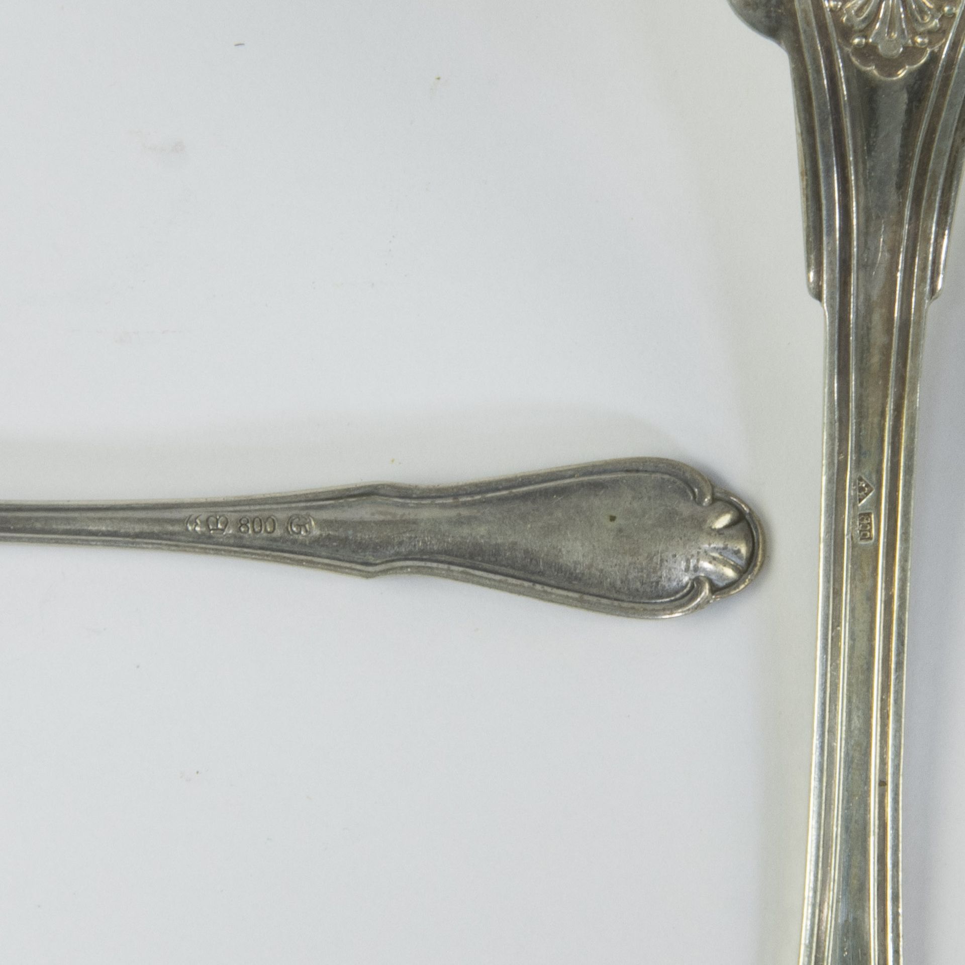 Silver cutlery 800 with rocaille motif - Bild 2 aus 2