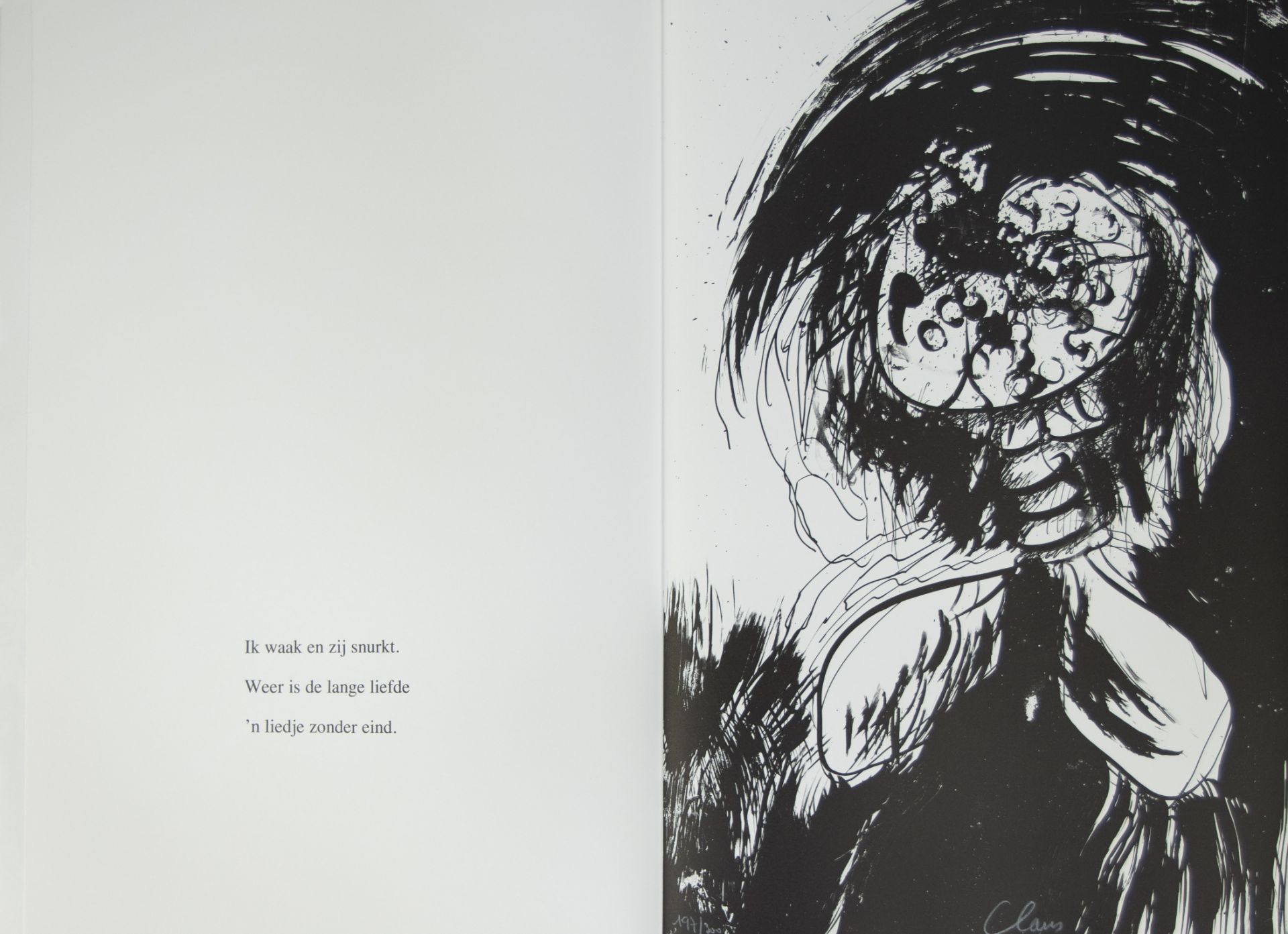 Folder FUGA by Hugo Claus cycle of 5 haikus and 8 lithographs on Japanese Iamane paper, publisher Vo - Image 10 of 11