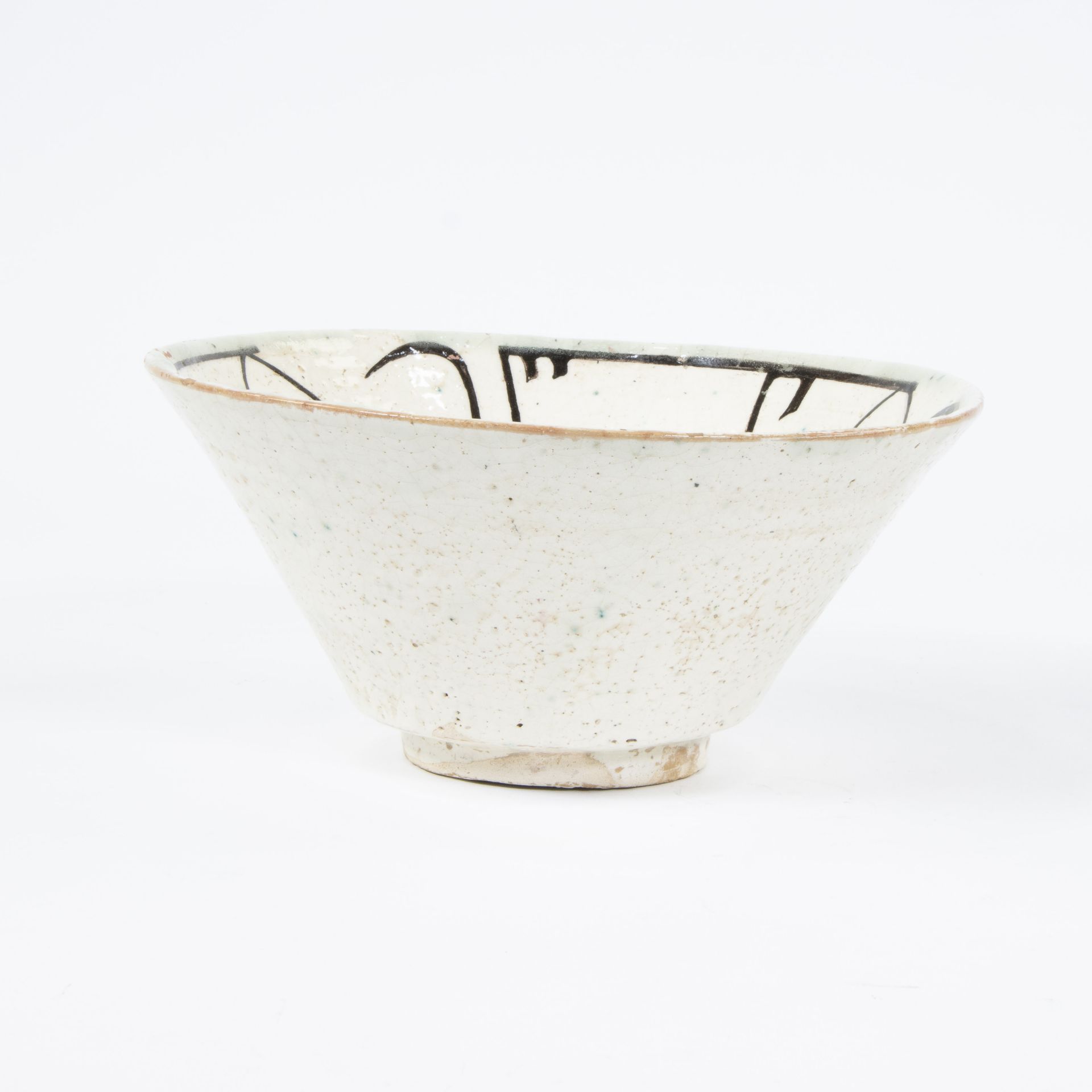 Glazed pottery bowl, Nishapur, Persia (Iran) with Kufi writing - Bild 5 aus 6