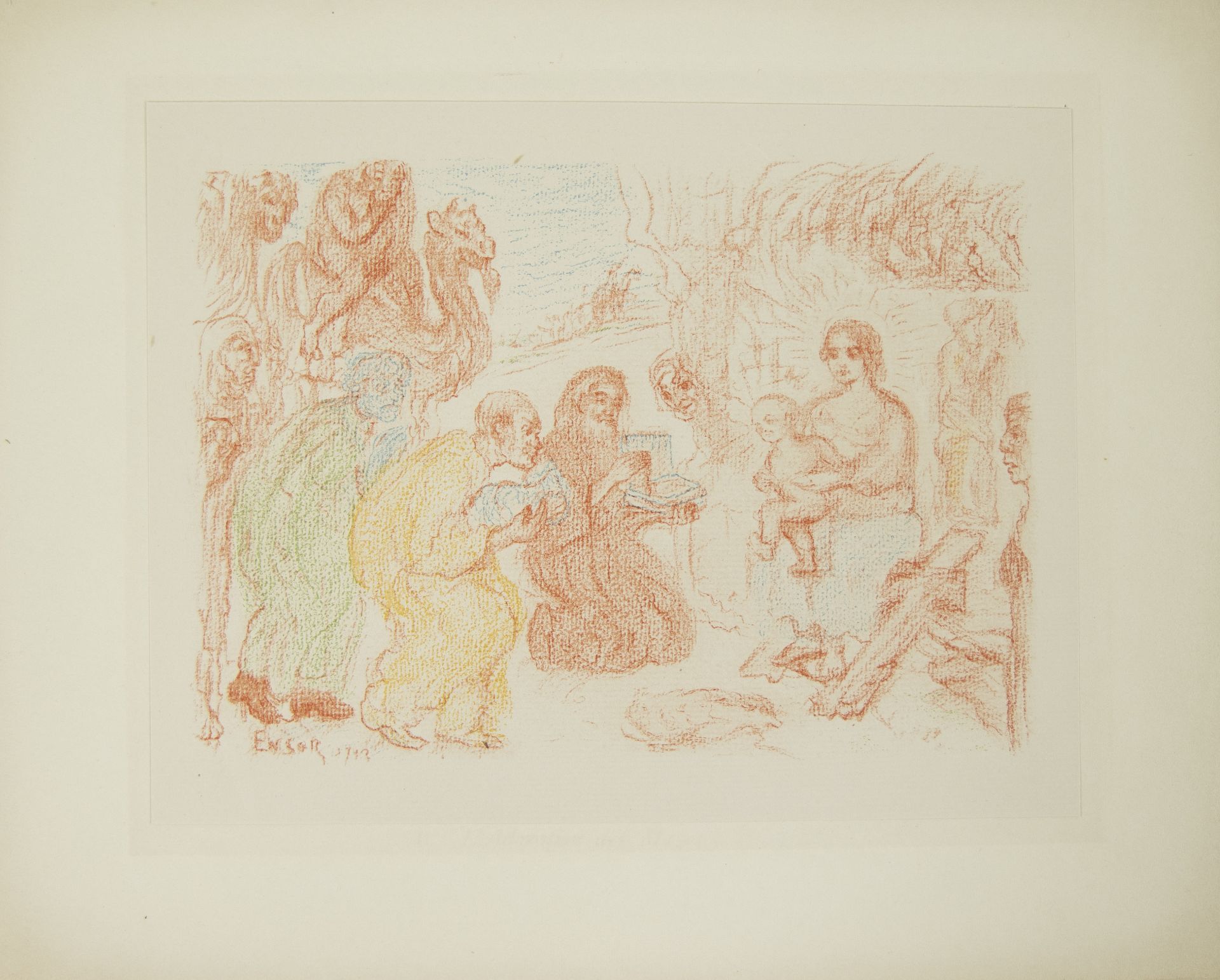 James ENSOR (1860-1949), lithograph from the series Scènes de la vie du Christ, signed in the plate - Bild 2 aus 2