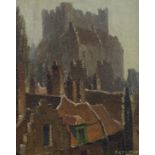 Piet LIPPENS (1890-1981), oil on canvas, the Castle of the Counts, Ghent, signed