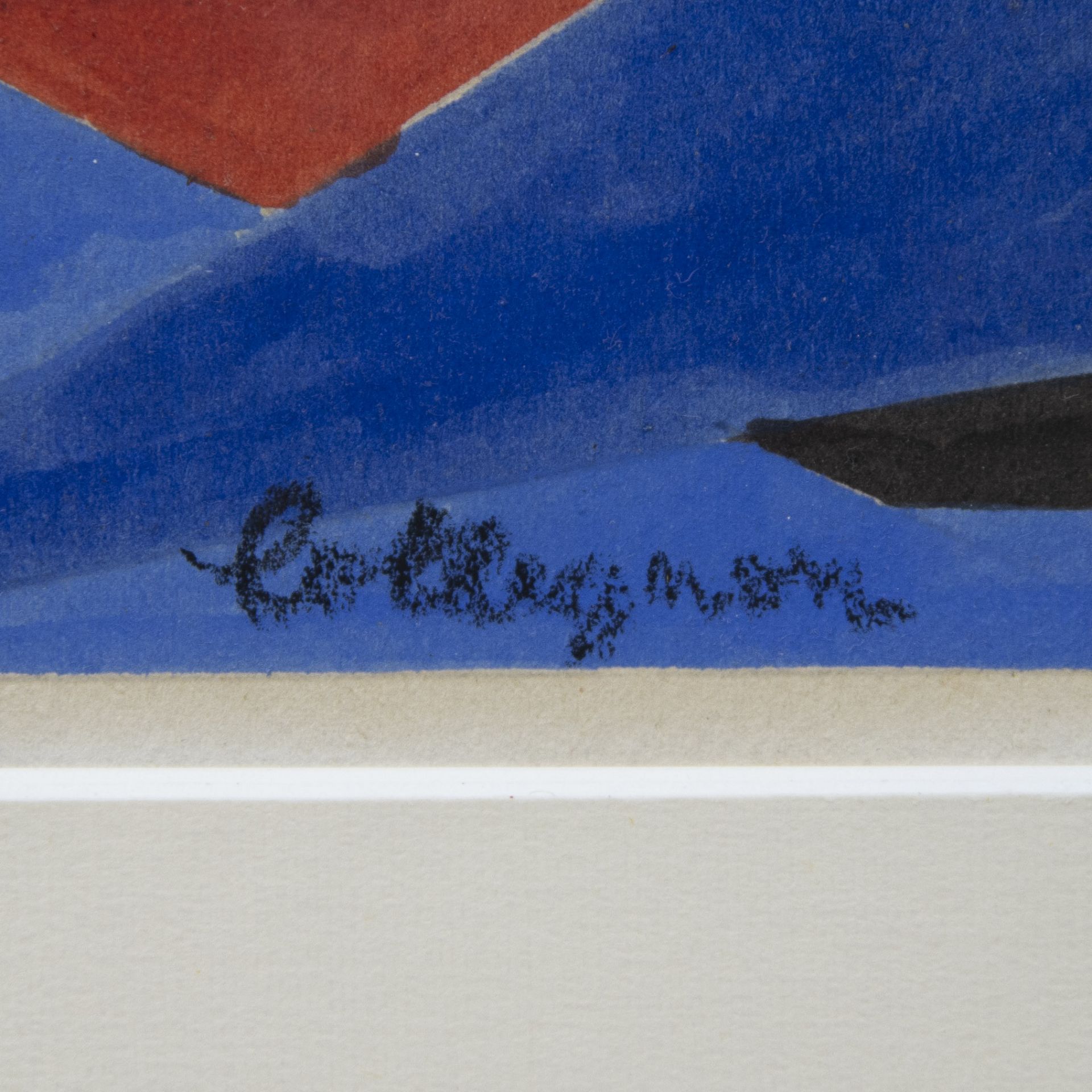 Georges COLLIGNON (1923-2002), gouache Composition, signed - Image 3 of 3