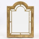 Mid-Century Louis XV Style domed giltwood mirror