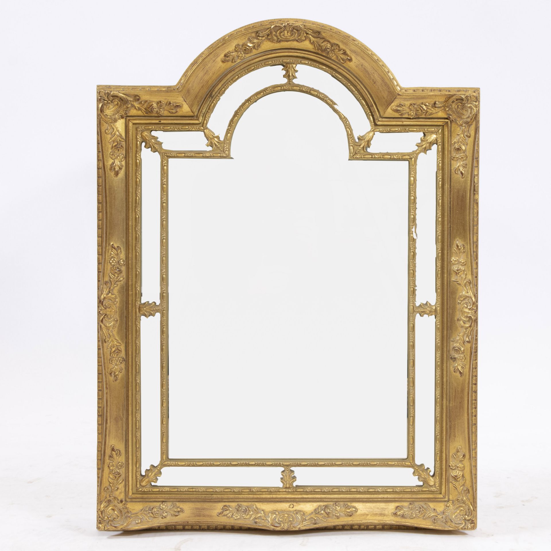 Mid-Century Louis XV Style domed giltwood mirror