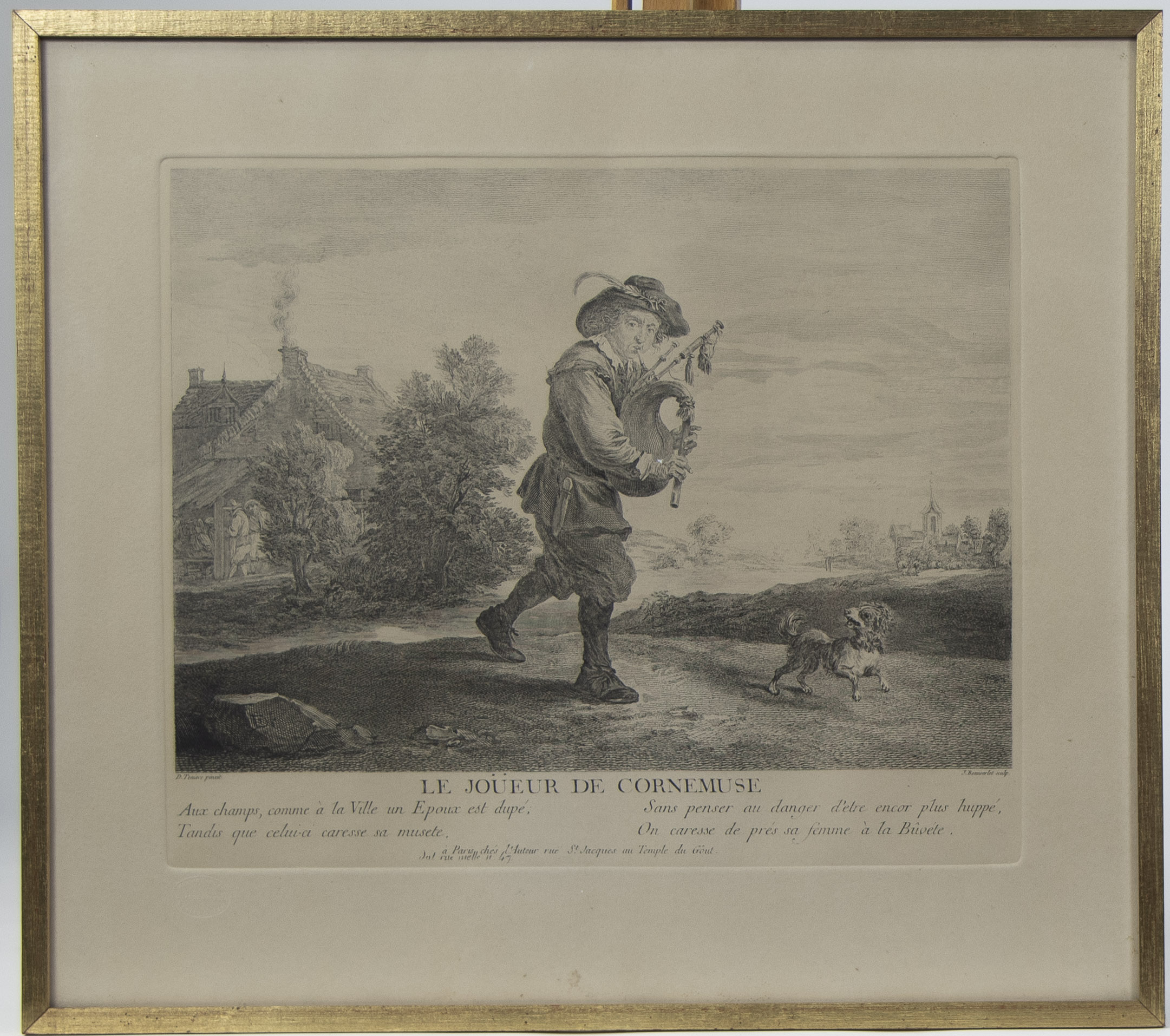 4 engravings after David Teniers, 'Le joueur de cornemuse' and 'Vue de Flandre' (3) by Jacques Firmi - Image 6 of 9